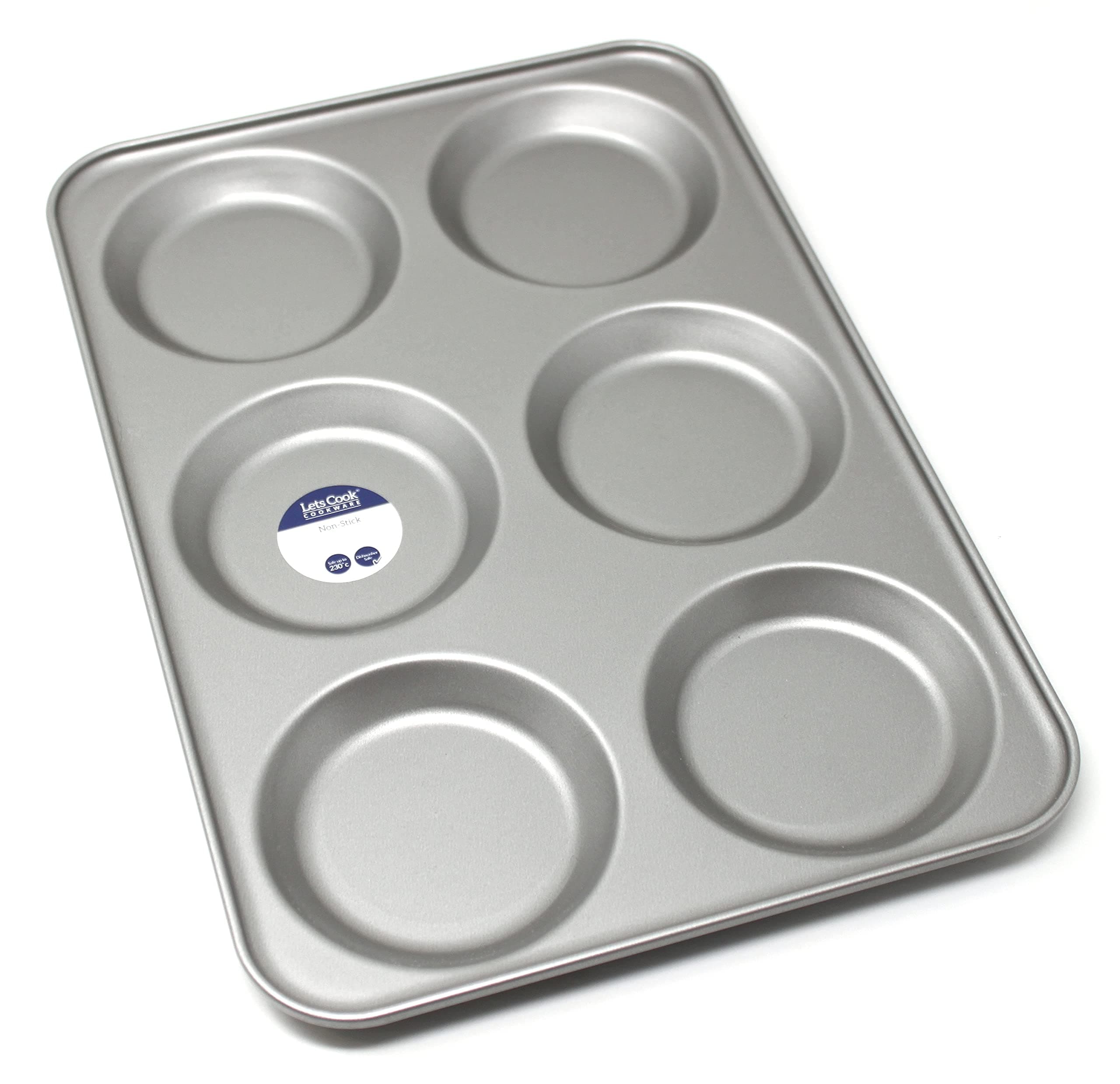 Professional 6 Hole Yorkshire Pudding Tray, Heavy Gauge, Double Coated Non Stick, British Made