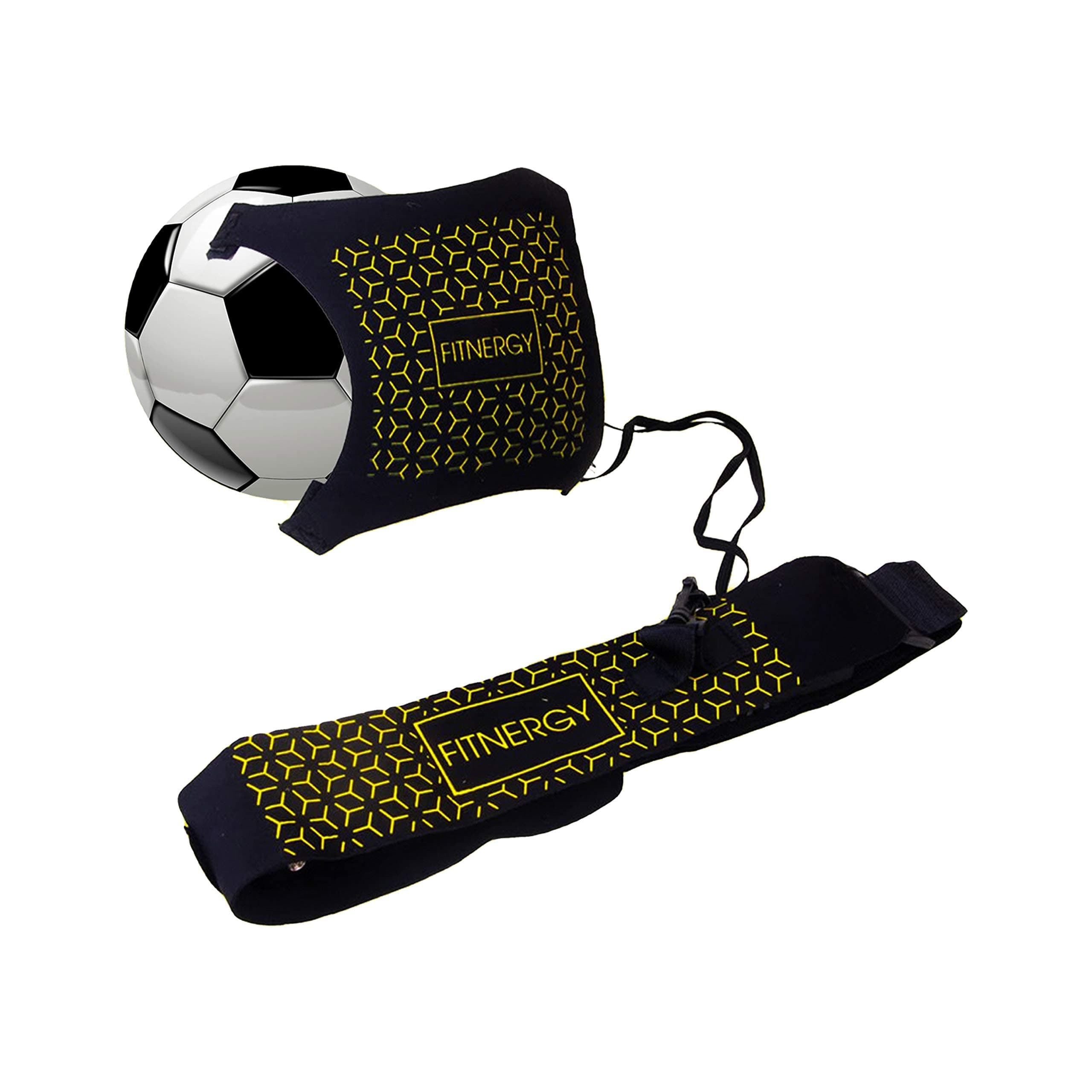 F1TNERGYSoccer Kick Ball Hands Free Solo Trainer by Adjustable Waist Belt Fits Ball Size 3,4 & 5 - Throw Football Practice Training Skills