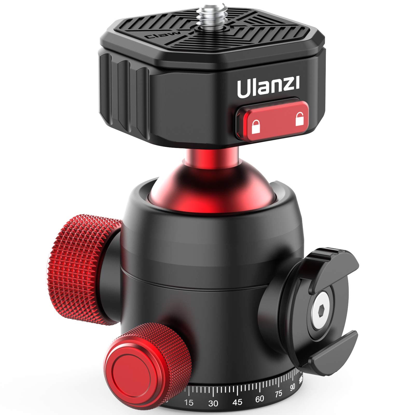 jusmo ULANZI Ball Head with Claw Super Quick Release Design, Professional Metal 360° Rotating Panoramic Ball Head with Cold Shoe, Up 44.1lbs Load, for Tripod,Monopod,Slider,DSLR Camera (U-100)