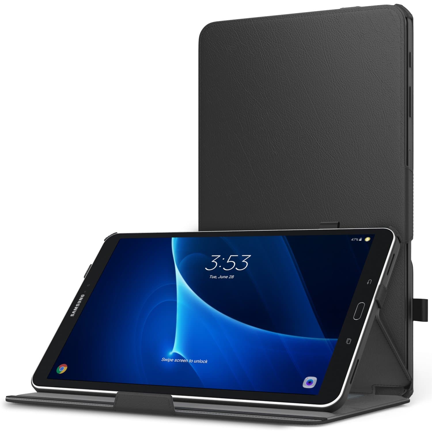 MoKo Galaxy Tab S3 9.7 Case - Slim-Fit Multi-angle Folio Cover Case with Auto Wake/Sleep for Samsung Galaxy Tab S3 9.7 inch Android 7.0 2017 Tablet (SM-T820 / T825), BLACK