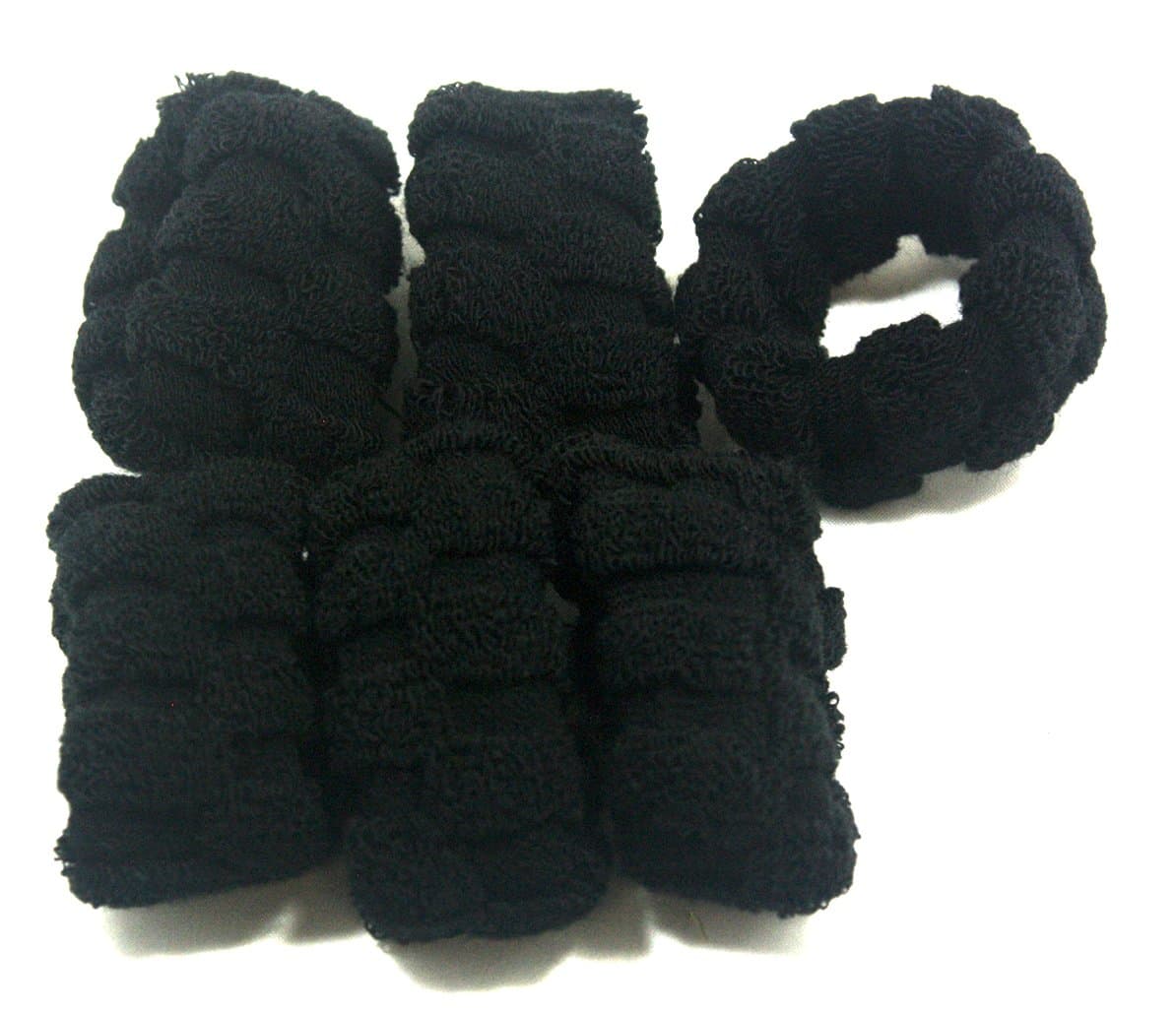 6 Pcs Black Fluffy Tire Hair Ties Scrunchies