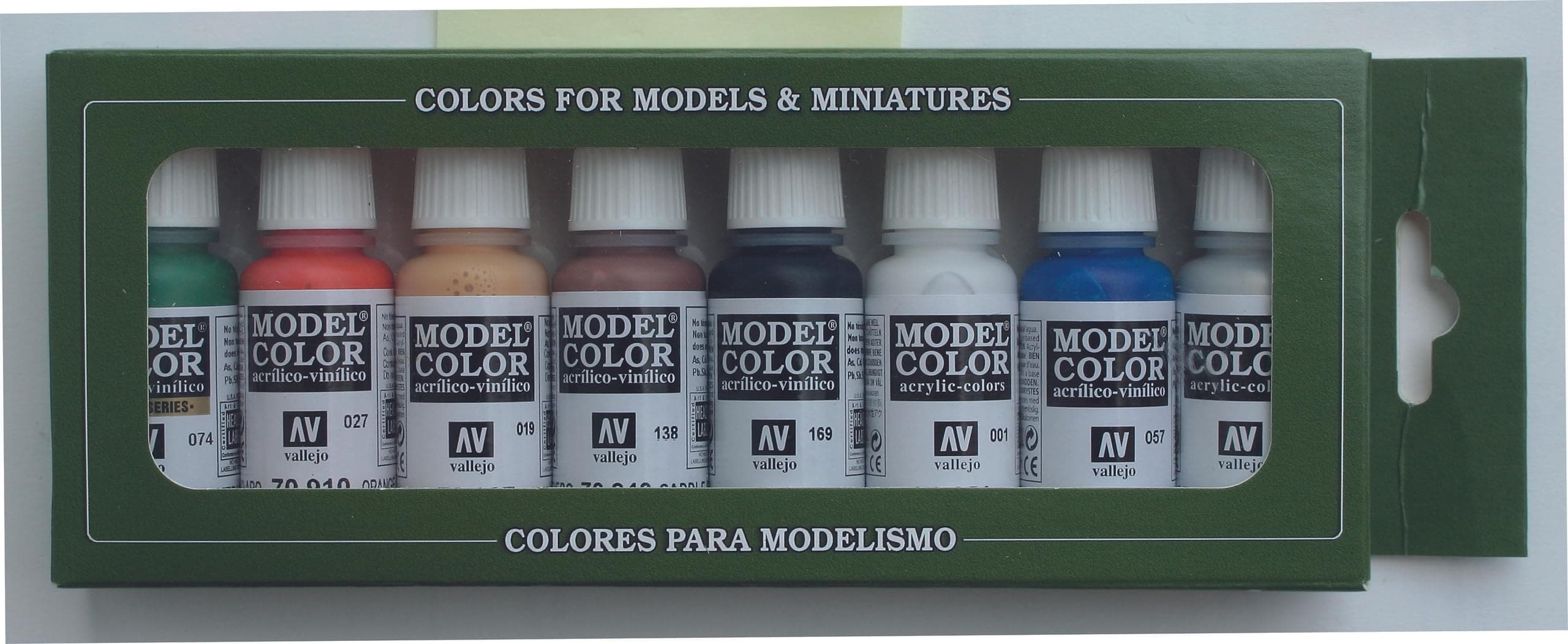 Vallejo Model Color Set, Acrylic Paints for Miniatures and Figures, 18 ml, Self-Leveling, BSL System, Matte Finish, Multicolor