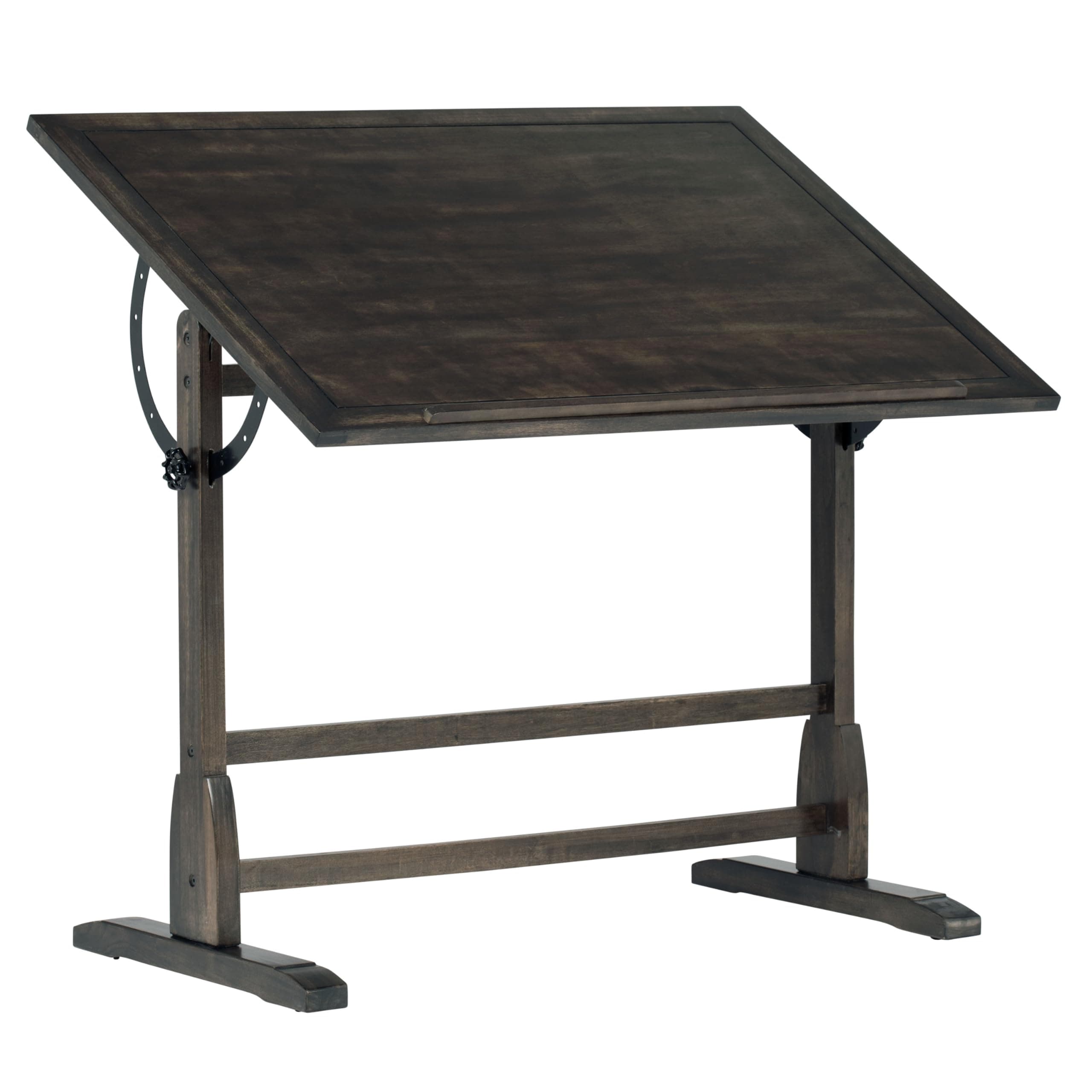 Studio Designs Vintage Drawing/Drafting Table with Pencil Ledge - 42" W x 30" D - Distressed Black - Adjustable Tilting Top