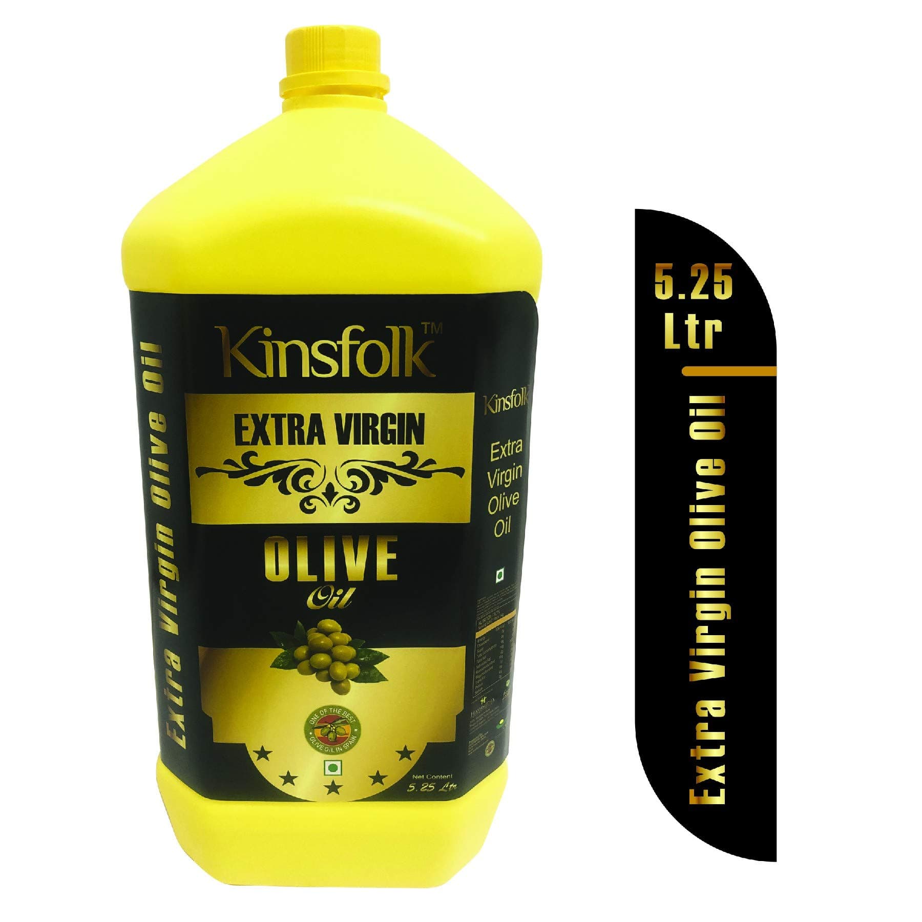 Kinsfolk Extra Virgin Olive Oil (( Imported Olive Oil from Spain )) JAR - 5.25 LTR
