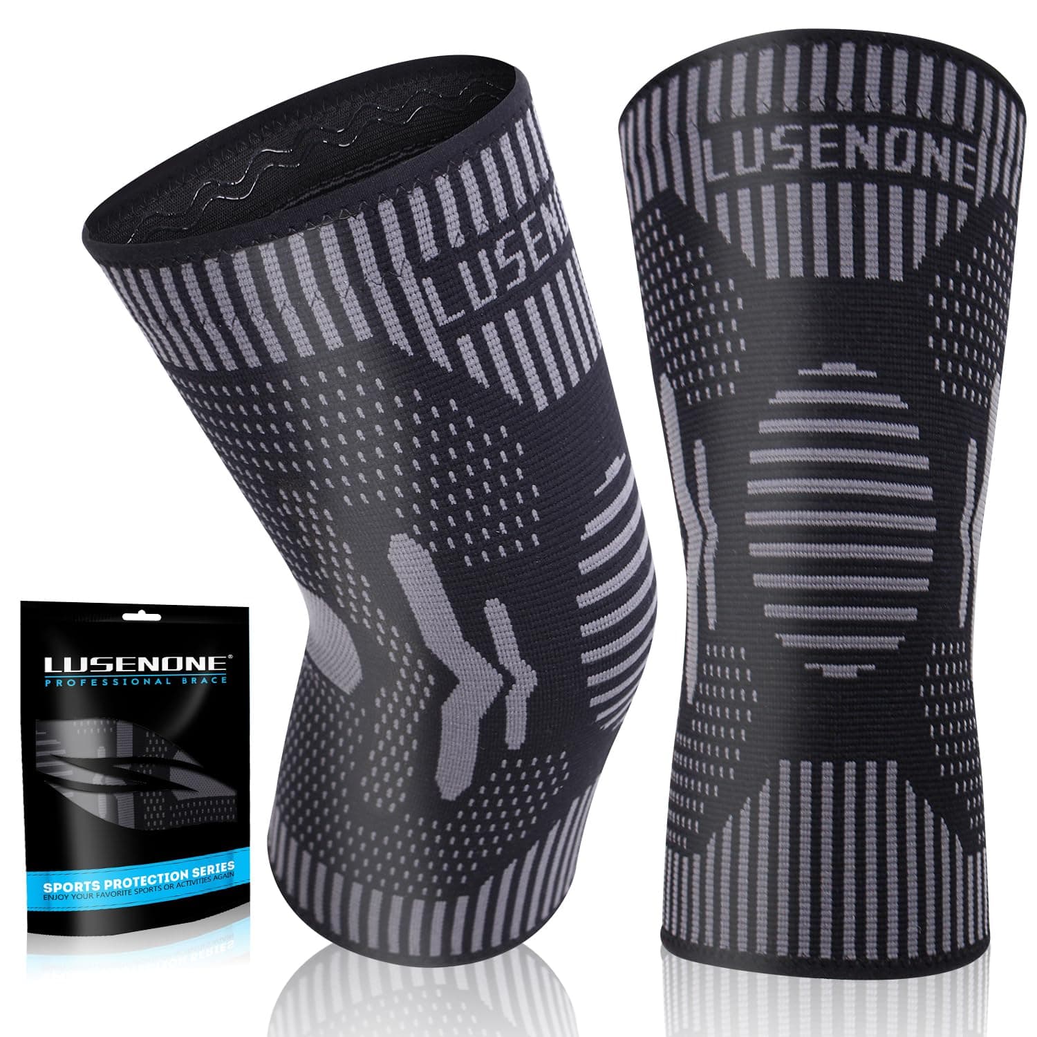 2 Pack Copper Knee Support for Women/Men - Knee Brace Compression Sleeve, Best Knee Sleeves Supports for Arthritis, Meniscus Tear, Knee Joint Pain, MCL, ACL, Running, Sports