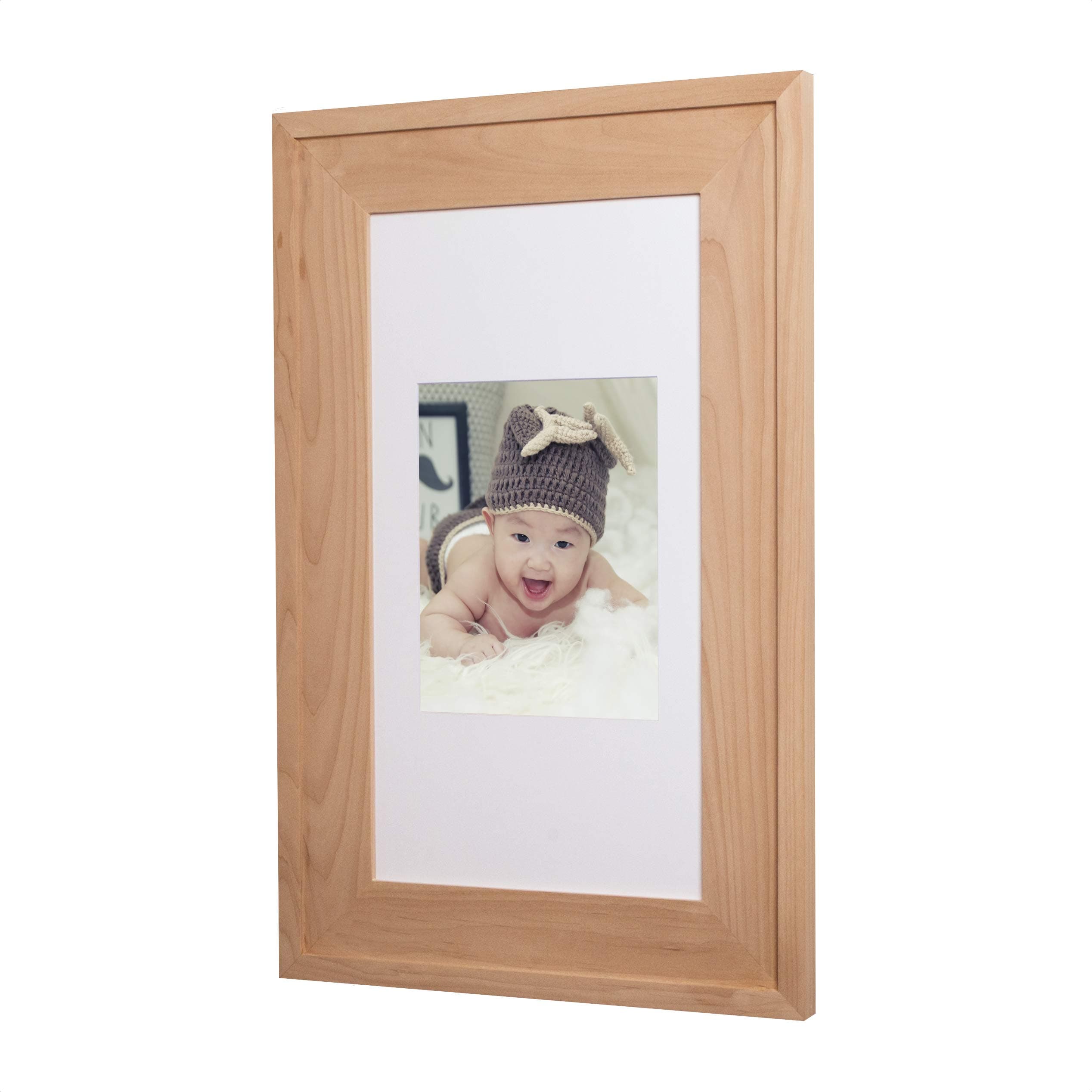 Fox Hollow FurnishingsFox Hollow Furnishings 14x24 Concealed Picture Frame Medicine Cabinet without Mirror for Bathroom, Recessed in the Wall, Made in North America, Real Wood, NO MDF, Adjustable Shelves, Unfinished Raised Edge