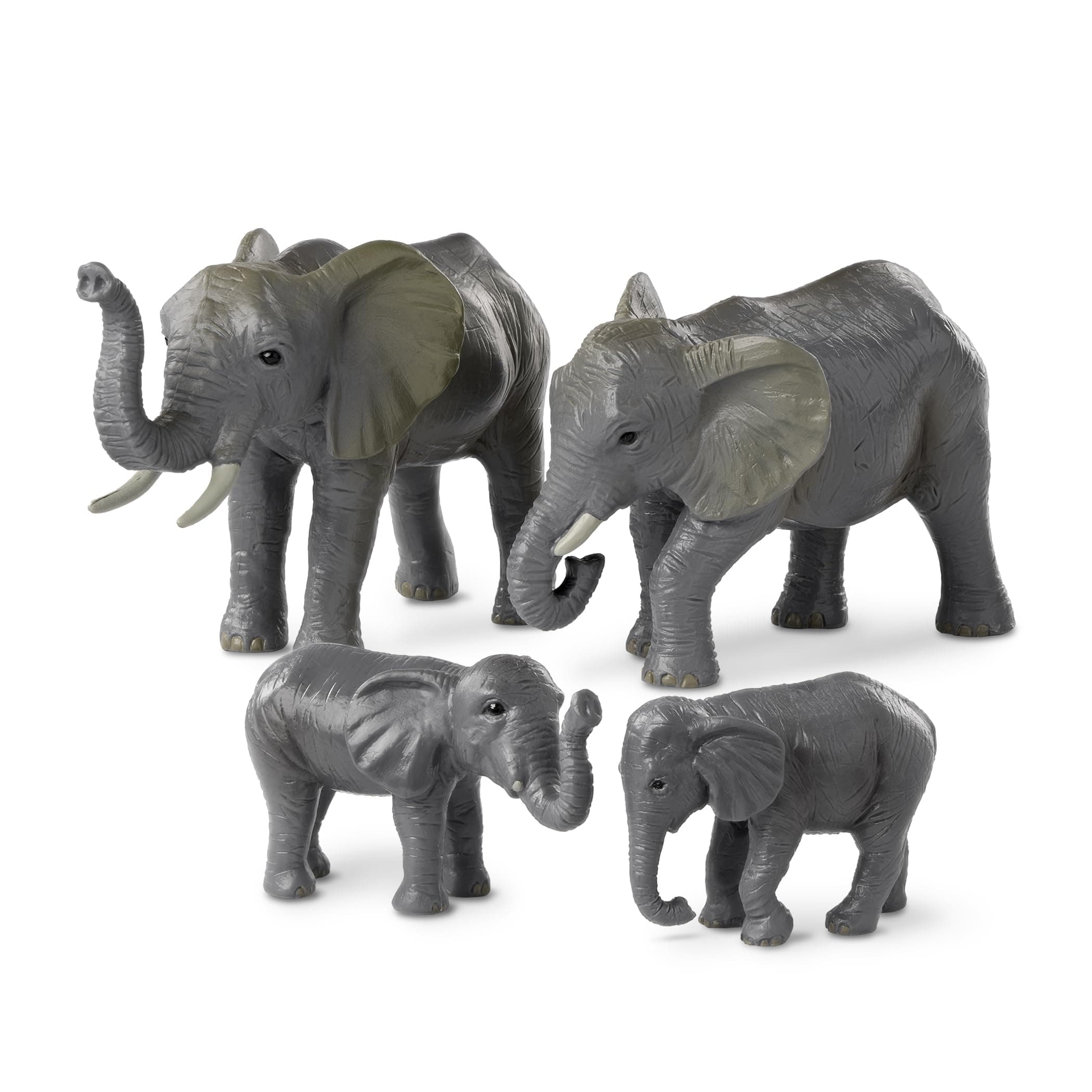 Terra By Battat – 4 Pieces African Elephant Toys Family Set – Realistic Plastic Safari Animals Figures – Animal Toys for Kids 3+ Years – Elephant Gifts & Baby Shower Decorations