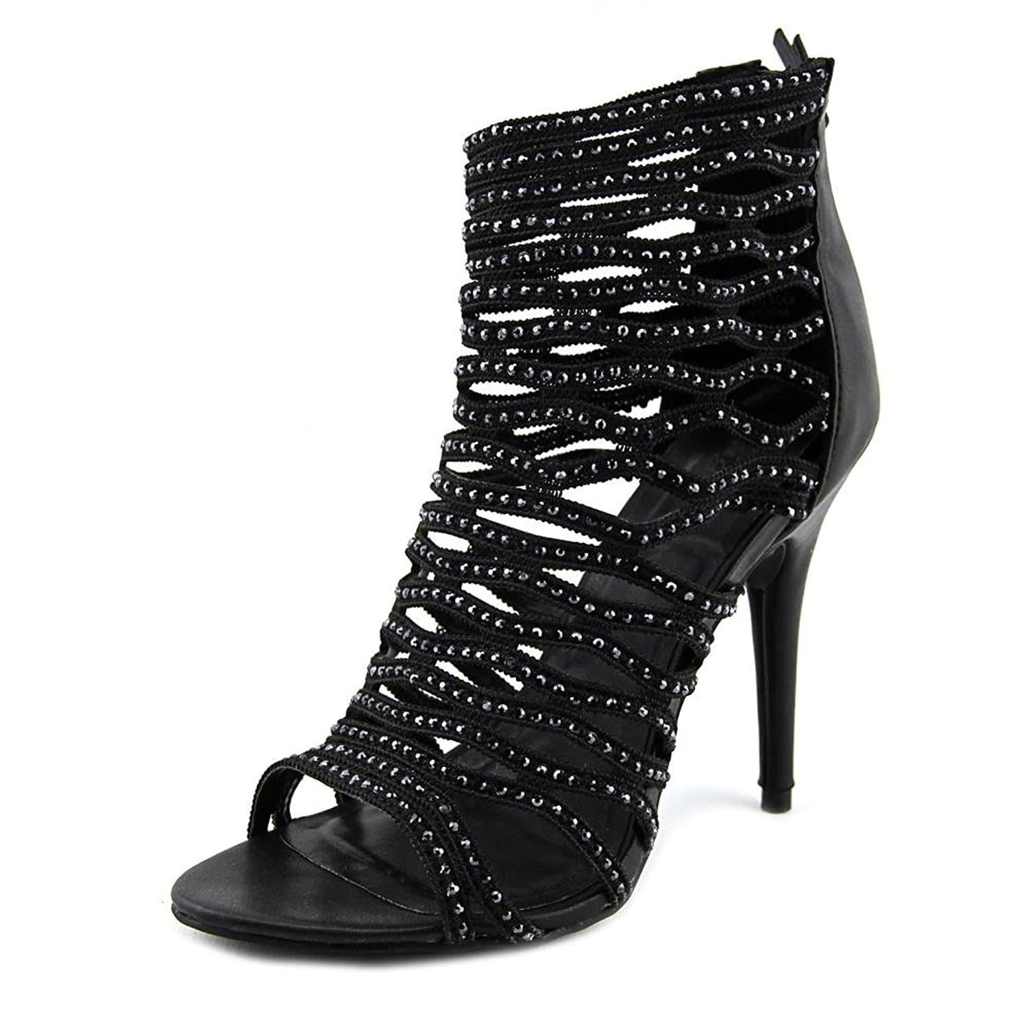 ZIGI SOHO Womens Deeny Open Toe Classic Pumps, Black/FX, Size 8.0 US / 6 UK US