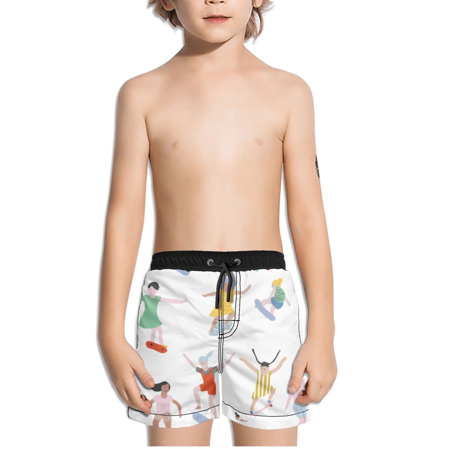 Ouxioaz Boys' Swim Trunk Clipart Skateboarding Beach Board Shorts