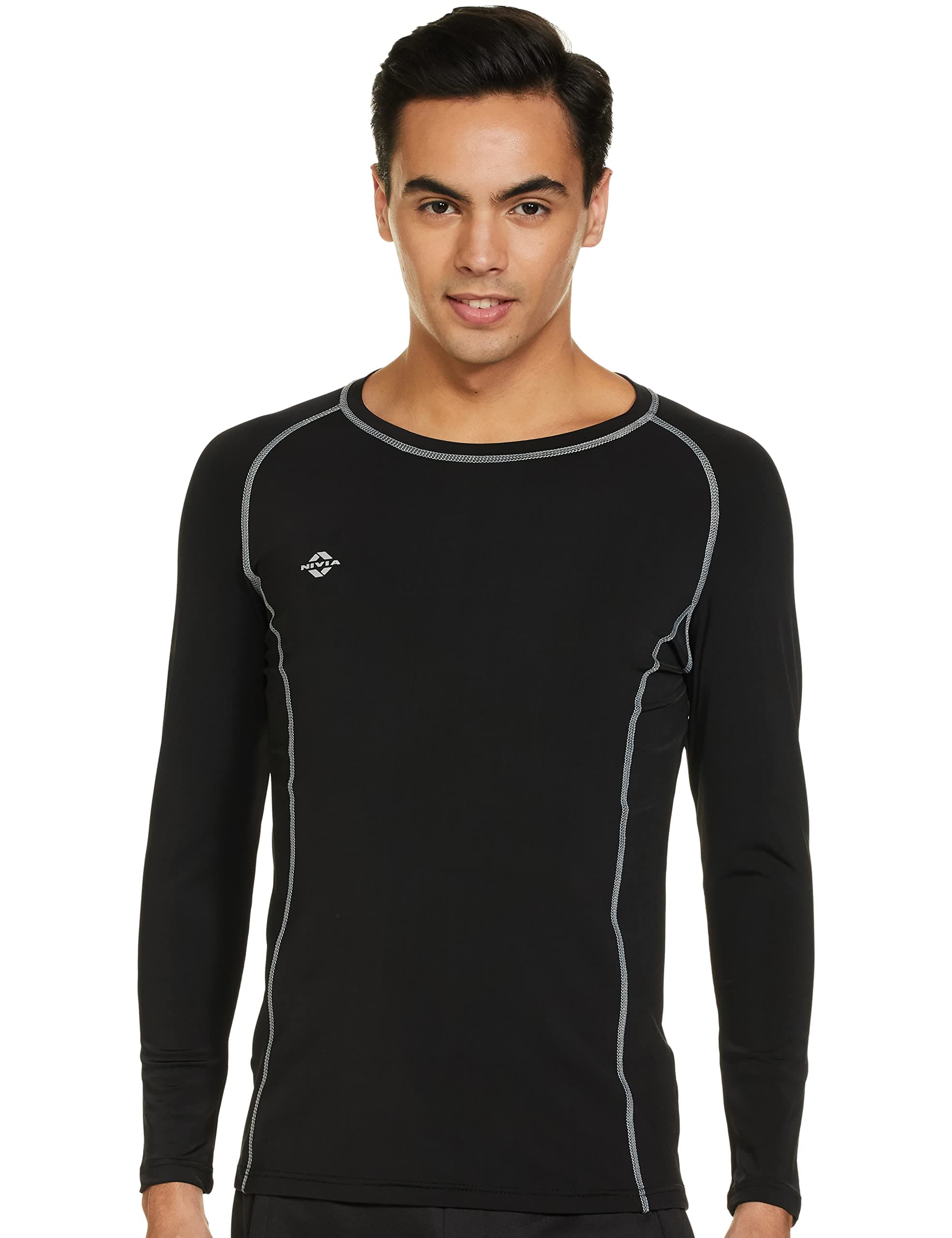 Nivia Compression Tee- Full Sleeve T-Shirt for Men/Gym and Sports Wear/Comfortable Durable Fabric/Skinny Body Fit for Athletic Workout and Running