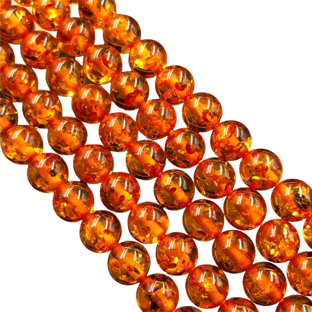 AAA Natural Baltic Amber Gemstone 8mm Round Plain Beads 15" Long Strand, Beads for Jewelry Making, Gemstone Round Beads, Use for Beads Jewelry