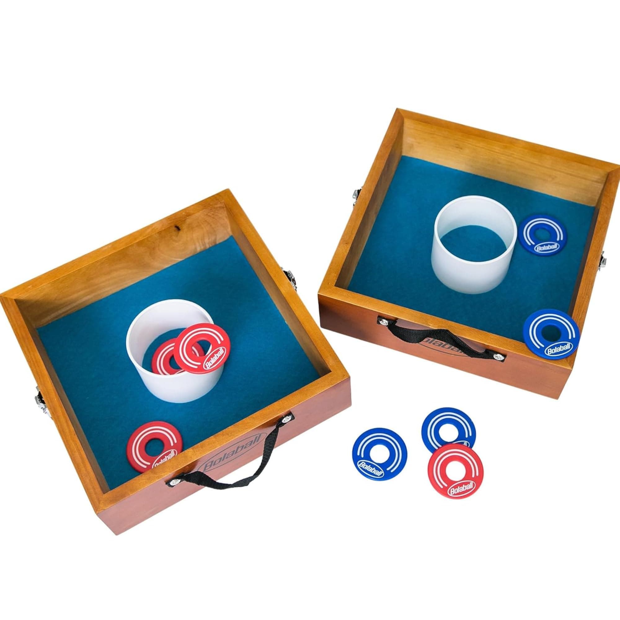 Washer Toss Game Outdoor Games Giant Yard & Lawn Games | Set of 2 Solid Wood Targets and 2.5-inch Washers Toss Rings| Bulls-Eye Pitching Board| Backyard Beach Camping Party