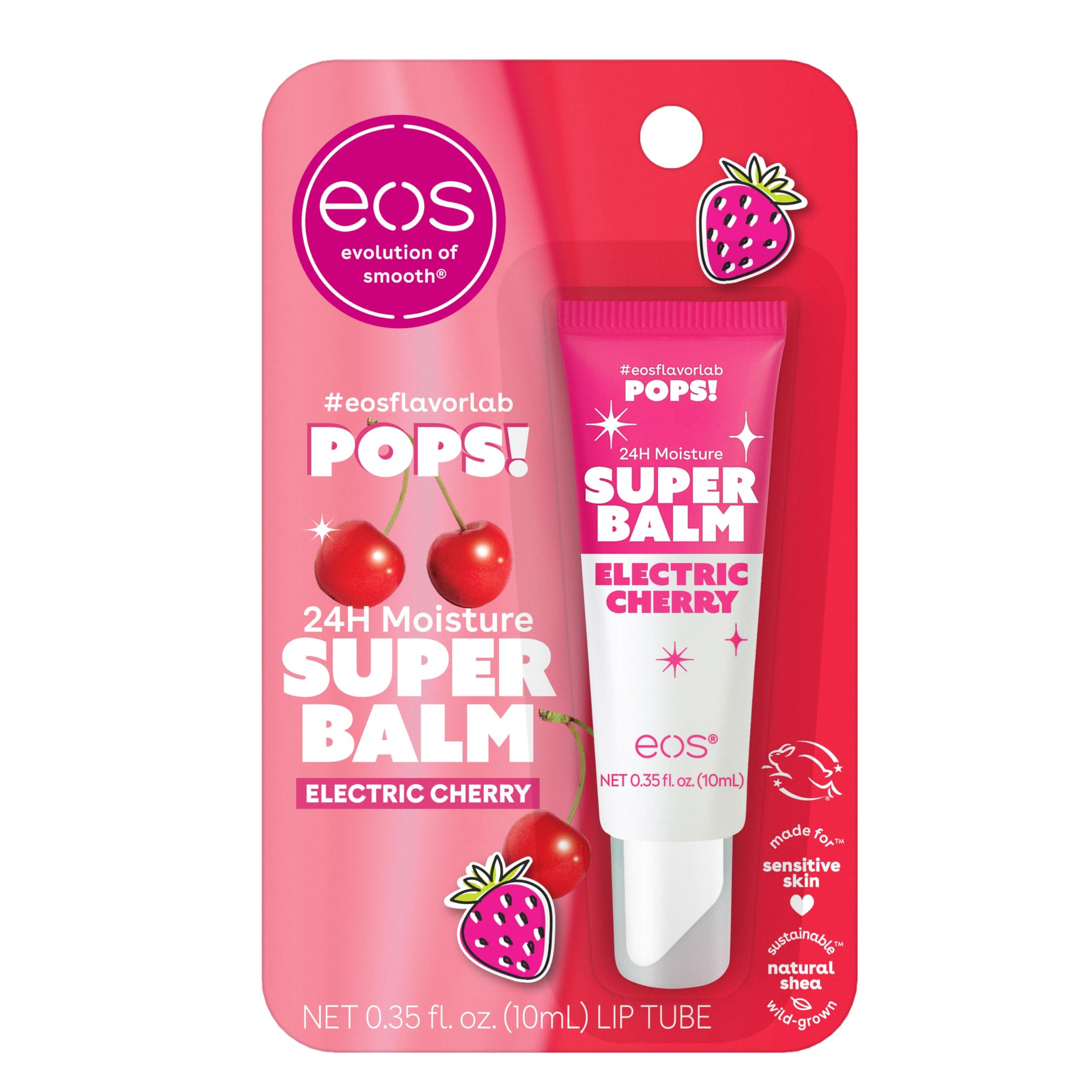 eos 24H Moisture Super Balm- Electric Cherry, Limited-Edition Lip Mask, 0.35 fl oz