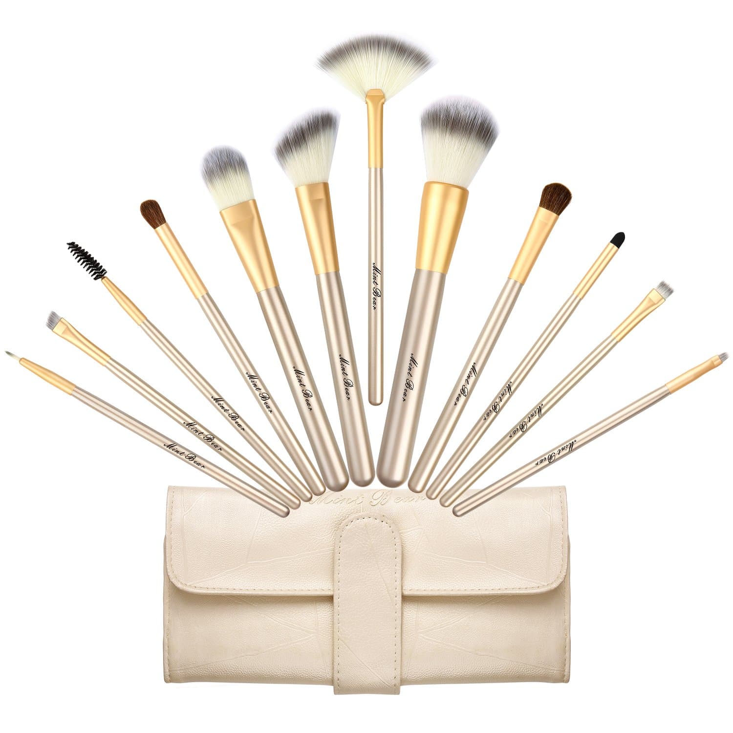 Classic Birthday Gifts For Women,Makeup Brush Set, Premium 12 Pcs Synthetic Kabuki Face Eyeshadow Eyeliner Foundation Blending Blush Makeup Brushes Powder Liquid Cream Cosmetic Brushes Kit with Bag