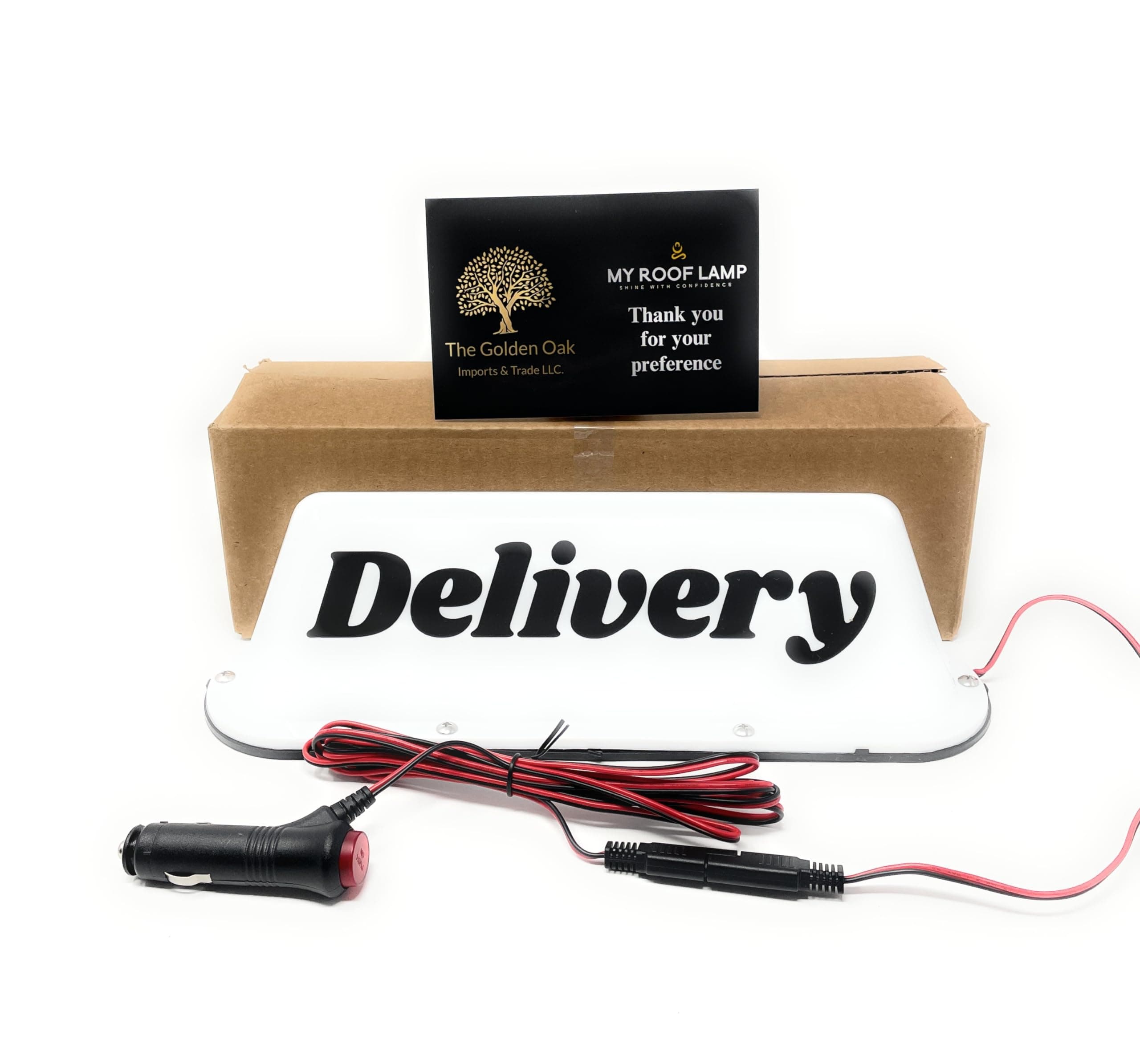 #736-12V LED Magnetic Roof Sign for Delivery Cars - Waterproof, Bright, Weatherproof Light to Enhance Vehicle top Visibility