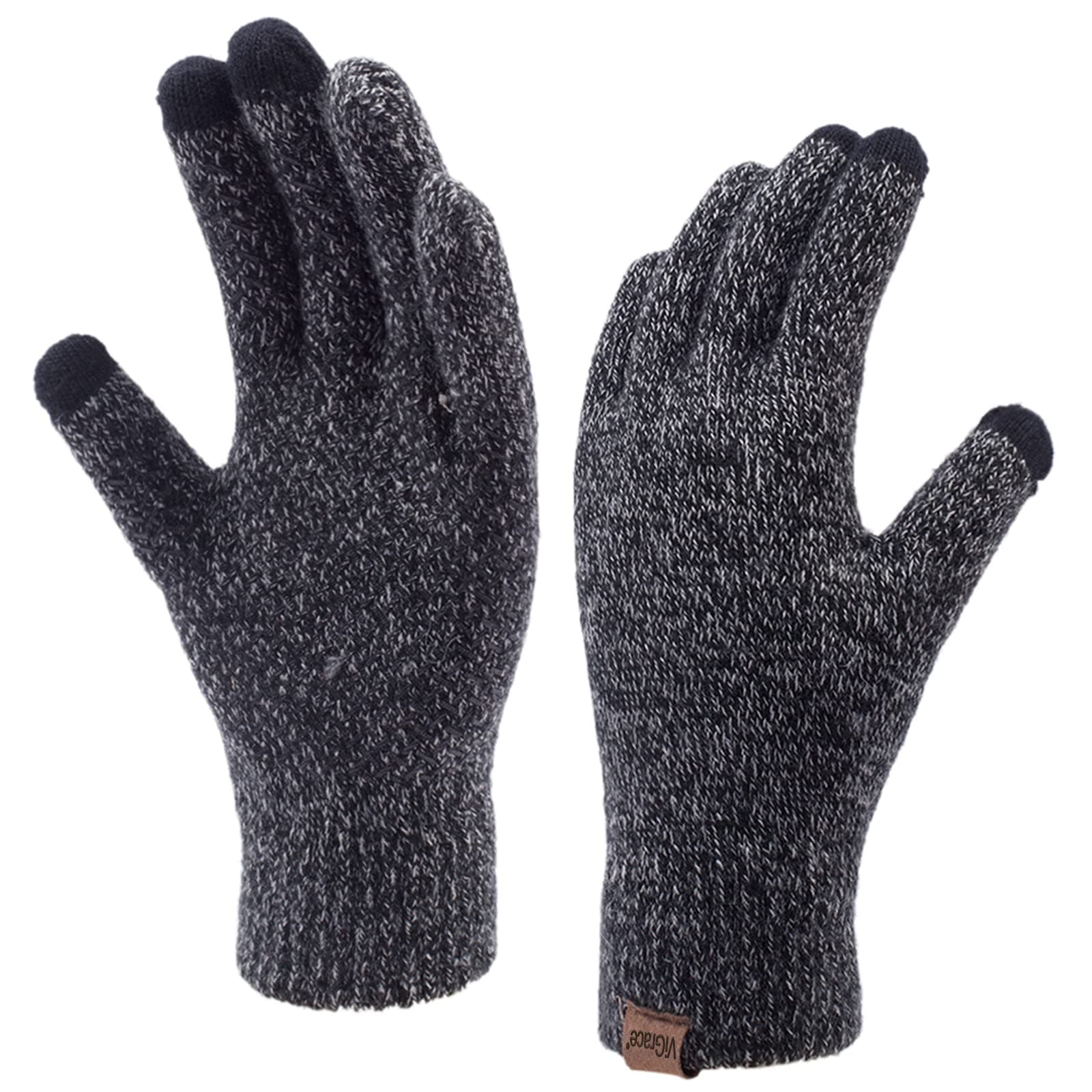 ViGraceWinter Touchscreen Gloves for Men Women Warm Anti-Slip Touch Screen Lined Knit Glove