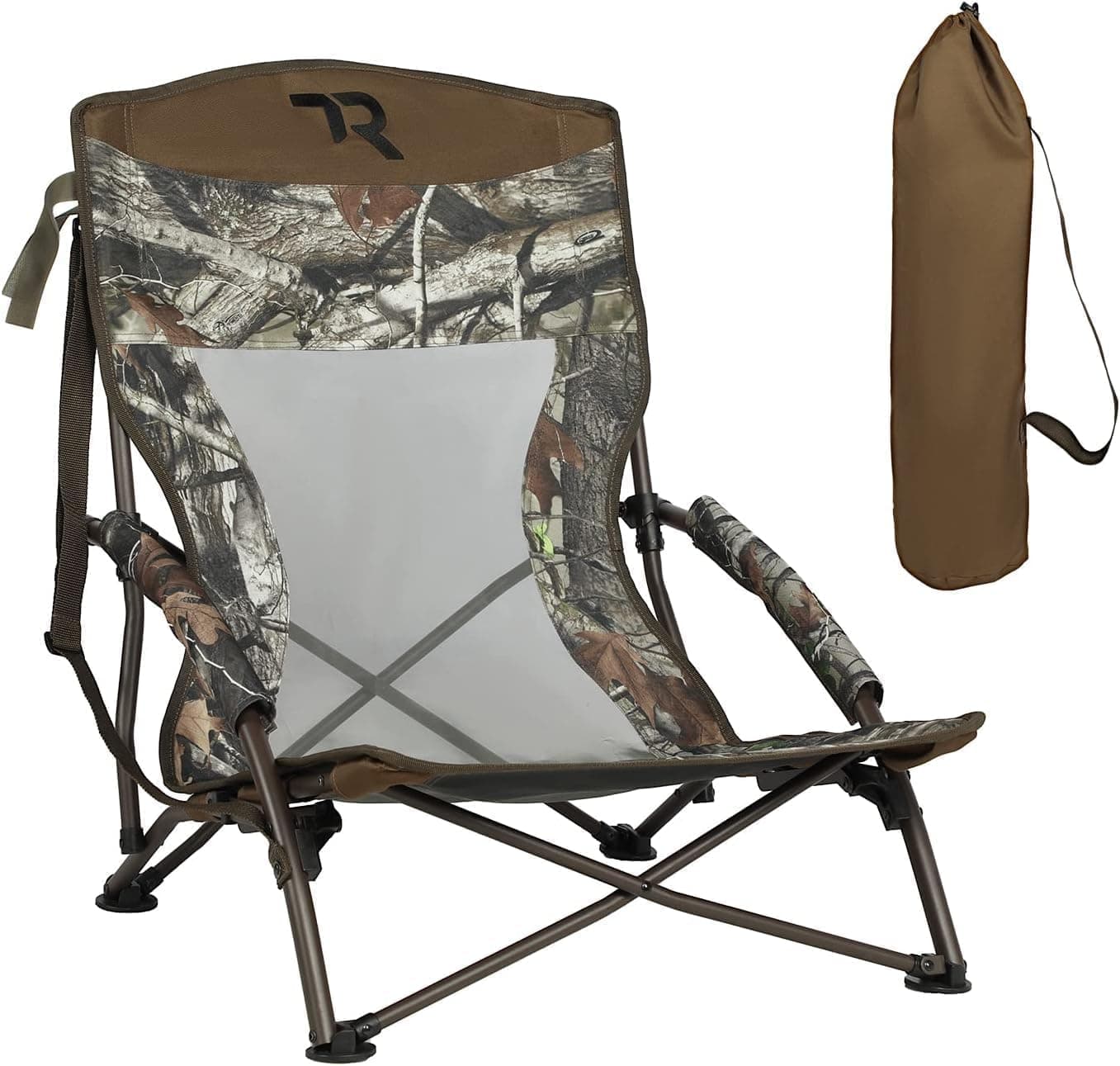 TR Low Camping Chair,Low Lawn Chairs for Concerts Lightweight Heavy Duty,Low Chair with Carry Bag for Outdoor Camping Travel Turkey Hunting