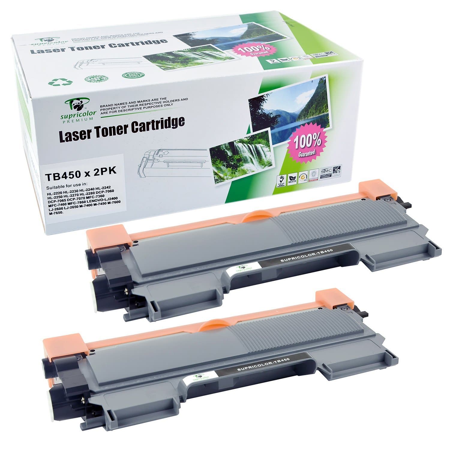 Replacement Brother TN450 TN420 Toner, TN 450 Toner Cartridges Compatible for Brother HL-2270DW HL-2280DW HL-2230 HL-2240 MFC-7360N MFC-7860DW DCP-7065DN Intellifax 2840 2940(2 Black)