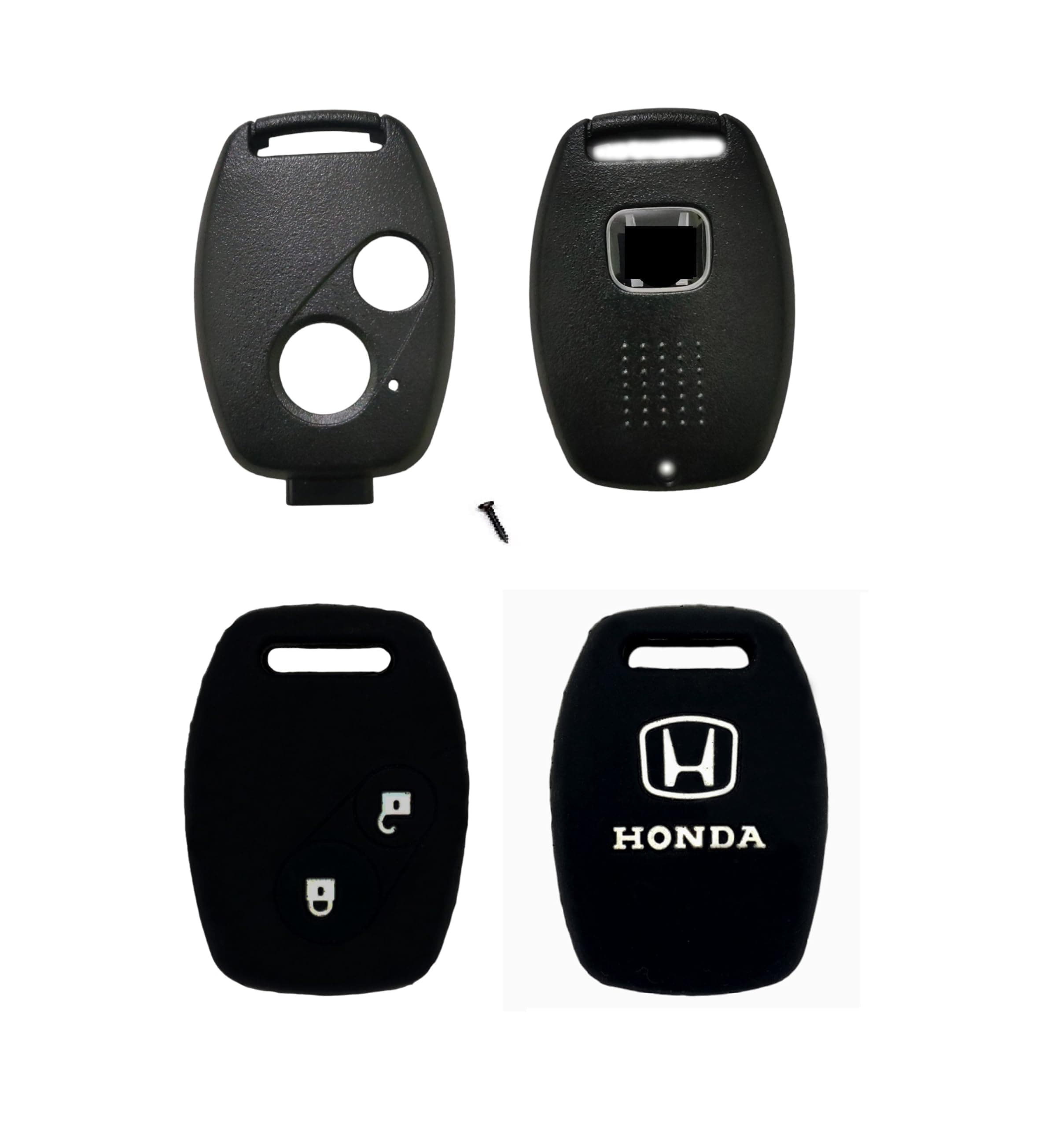 Abundance Combo Key case Genuine Replacement Key Shell Compatible for Honda I-VTEC Amaze BRIO BRV City Civic CRV Jazz etc. (No Key Cutting Required)
