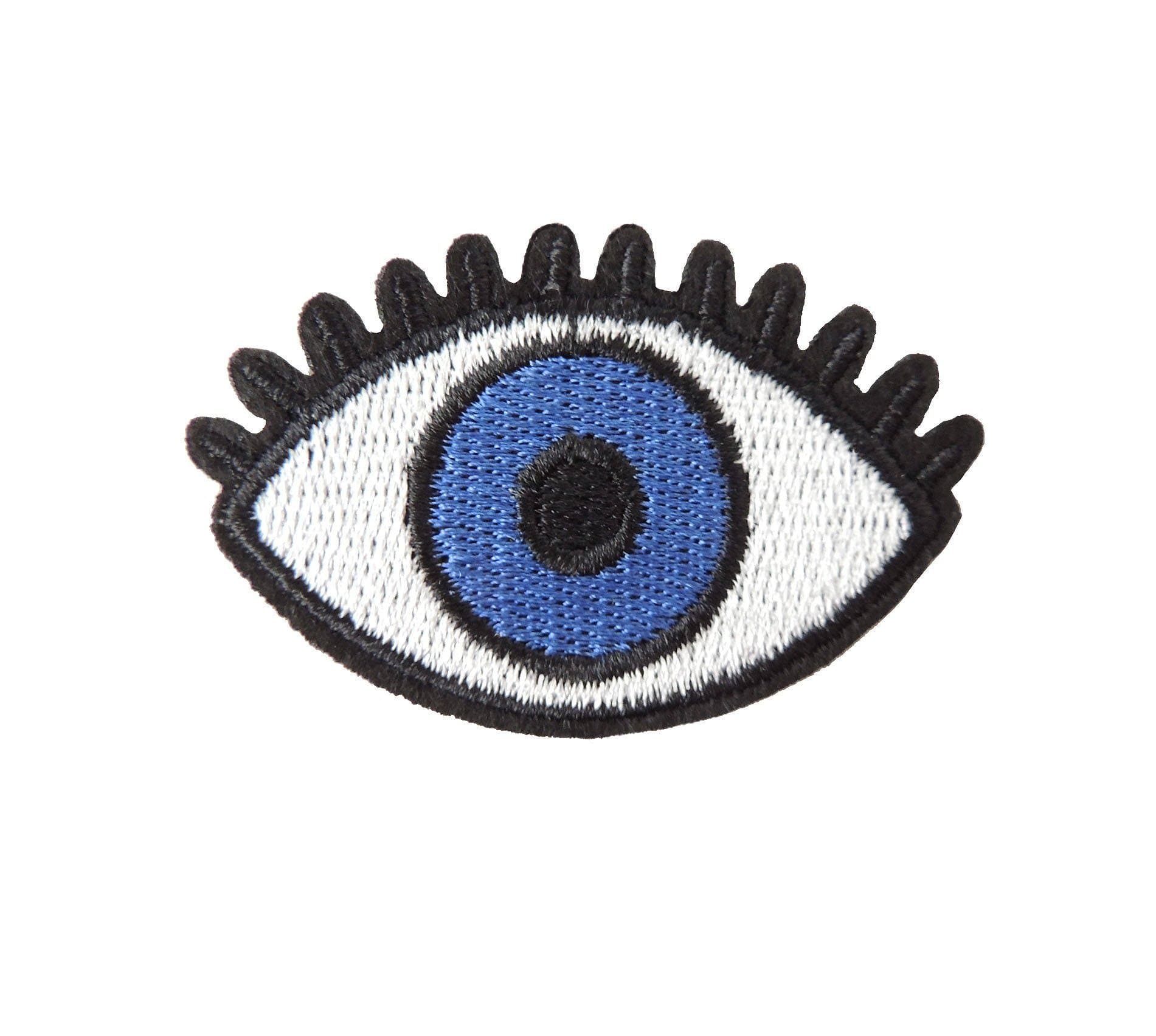2 Eye Patch, Blue Eye, Evil Eye 37x60 mm Small Embroidered Iron on R002