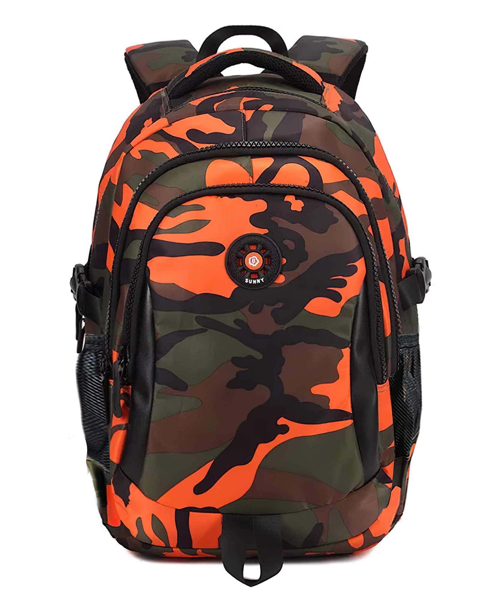FNTSICCamouflage Primary School Bags Children Backpacks Large Capacity Lightweight Shoulder Bags Ideal for Teenage Boys and Girls (Camo orange)