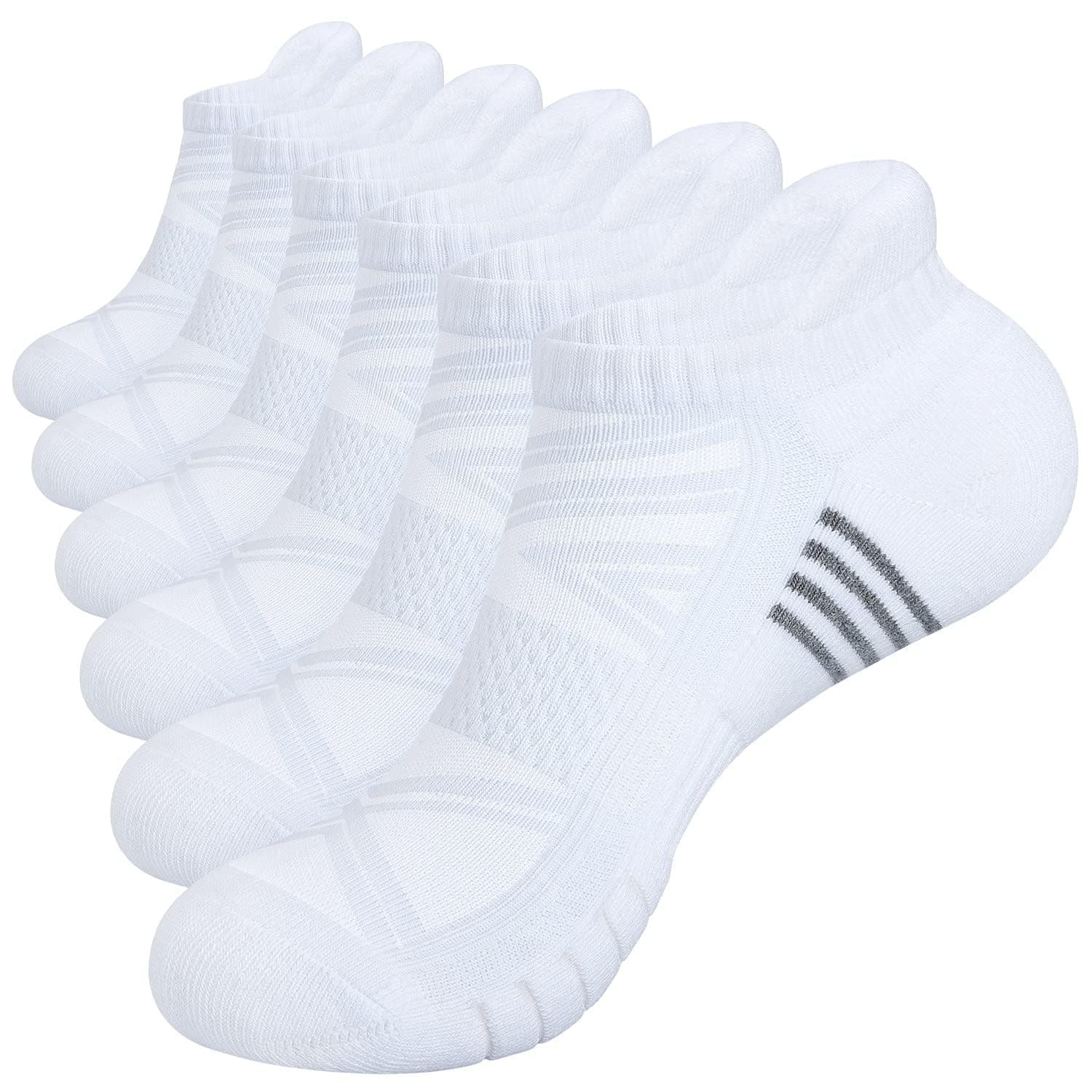 Running Socks Cushioned Trainer Socks Anti-Blister Sports Socks Ankle Socks for Men Women Ladies Cotton Low Cut Athletic Socks (6 Pairs)