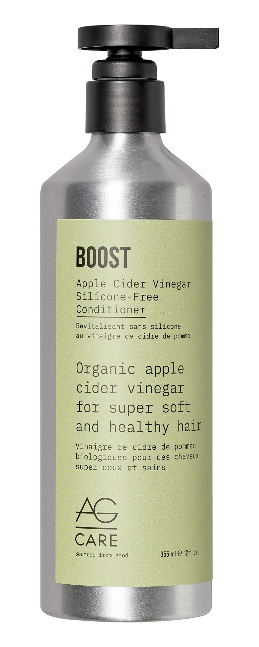 AG Care Boost Apple Cider Vinegar Conditioner with Mango Seed Butter - Clarifying Conditioner Deep Moisturizing for High Shine and Healthy Hair, 12 Fl Oz Bottle
