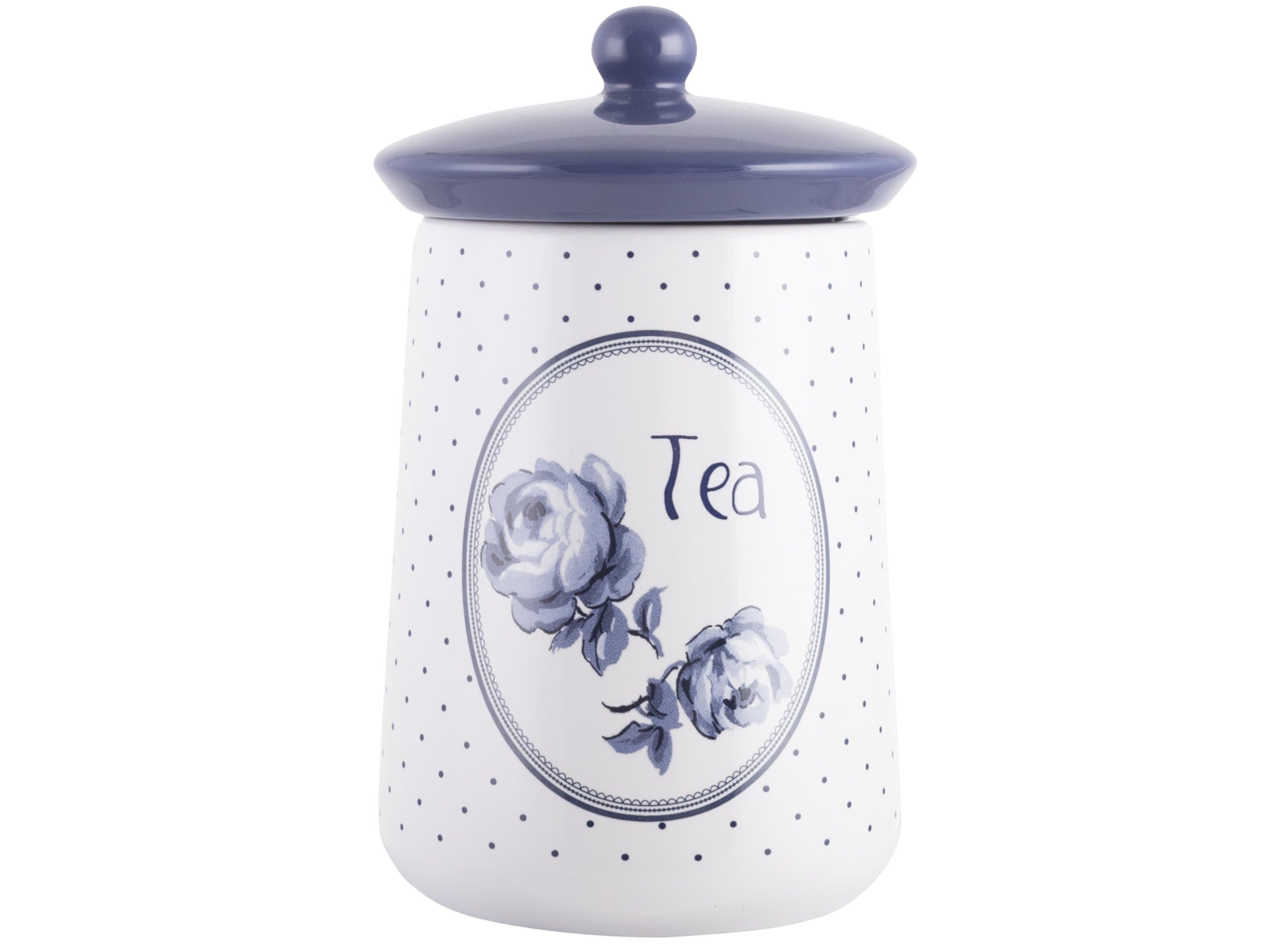 Katie Alice "Vintage Indigo" Ceramic Tea Jar by Creative Tops, 16 x 9 cm (6录" X 3陆")