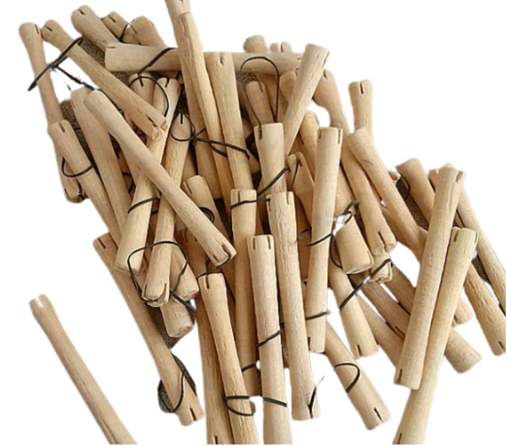 Adorn 木製ヘアカーラーローラー | 熱のない波やカールに | ヘアスタイリング用ローラースパイラルカール | ユニ | 20個パック |