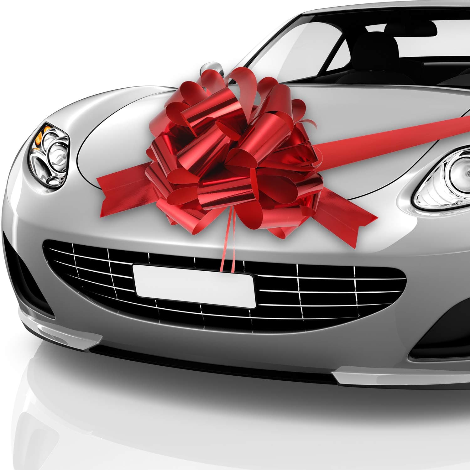 Zonon Big Car Bow Giant Car Bow with 20 ft Ribbon for Large Gift Wrapping New Houses Huge Present Birthday Christmas Decor(20 Inch,Glossy Red)