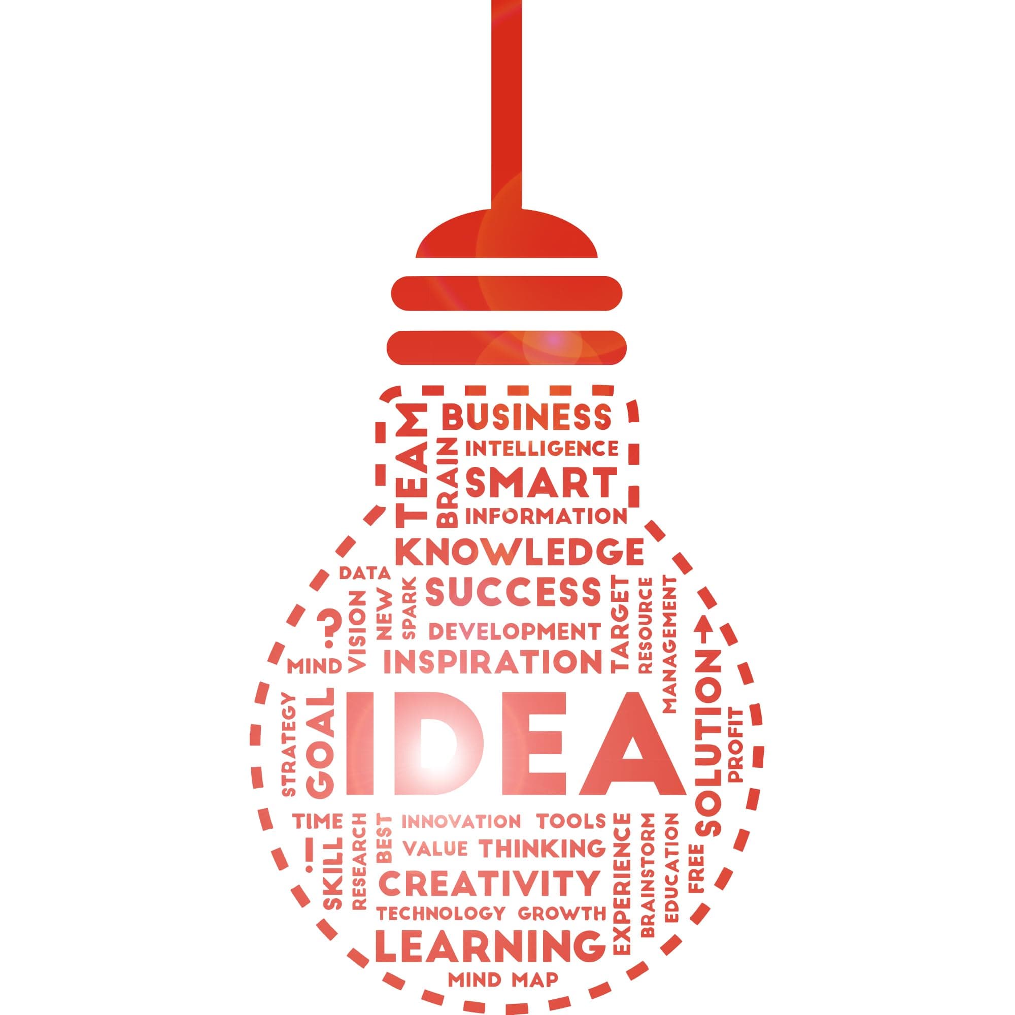 Vinyl Wall Decal Idea Lightbulb Success Words Office Space Decoration Stickers Mural Large Decor (ig5703)