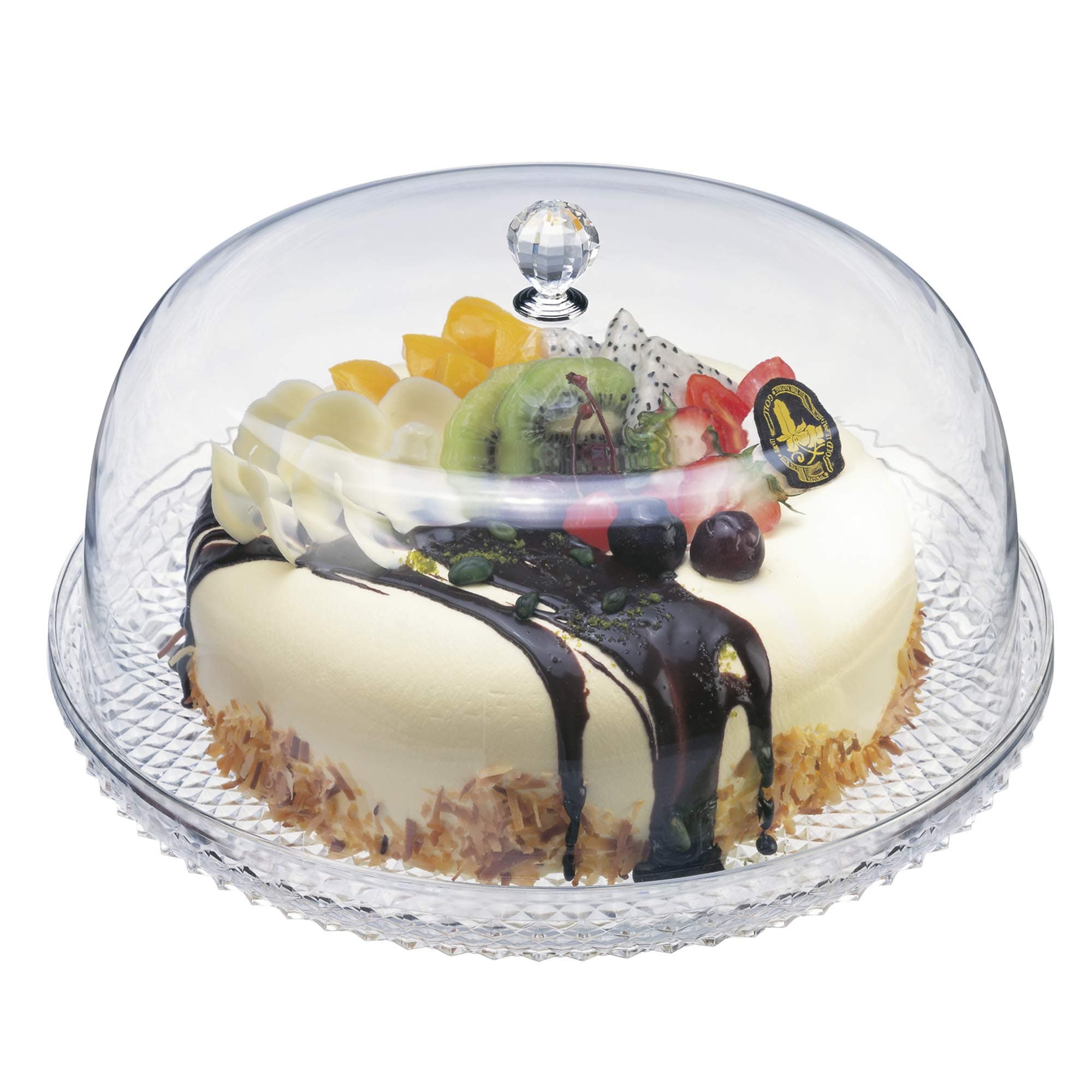 Amazing Abby 12-Inch Acrylic Cake Plate with Dome Cover, Perfect for Display, Party, Entertaining