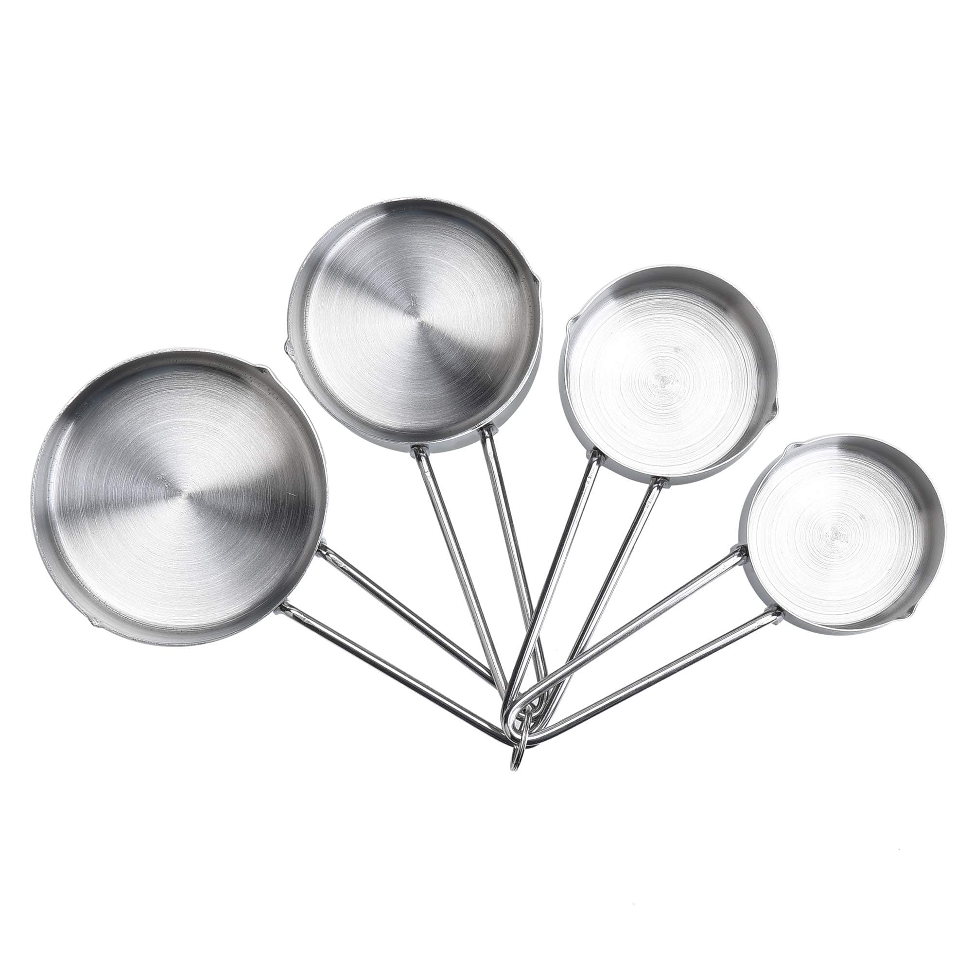 4Pcs Measuring Cups Set, Premium Stainless Steel Metal Cup Spoon, for Accurate Measure Liquid or Dry Ingredients Cups Spoons, for Cooking Baking, Dishwasher Safety