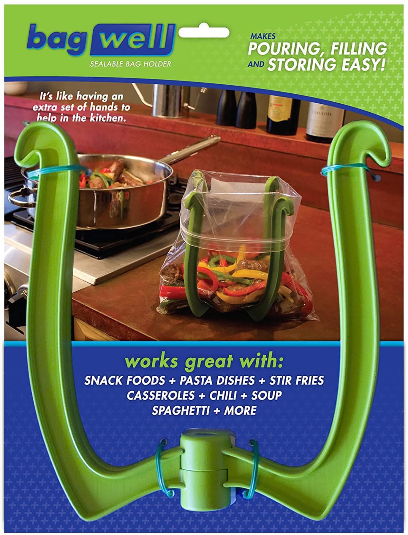 Bag Well Sealable Bag Holder for 1 Gallon Size Food Storage Bags