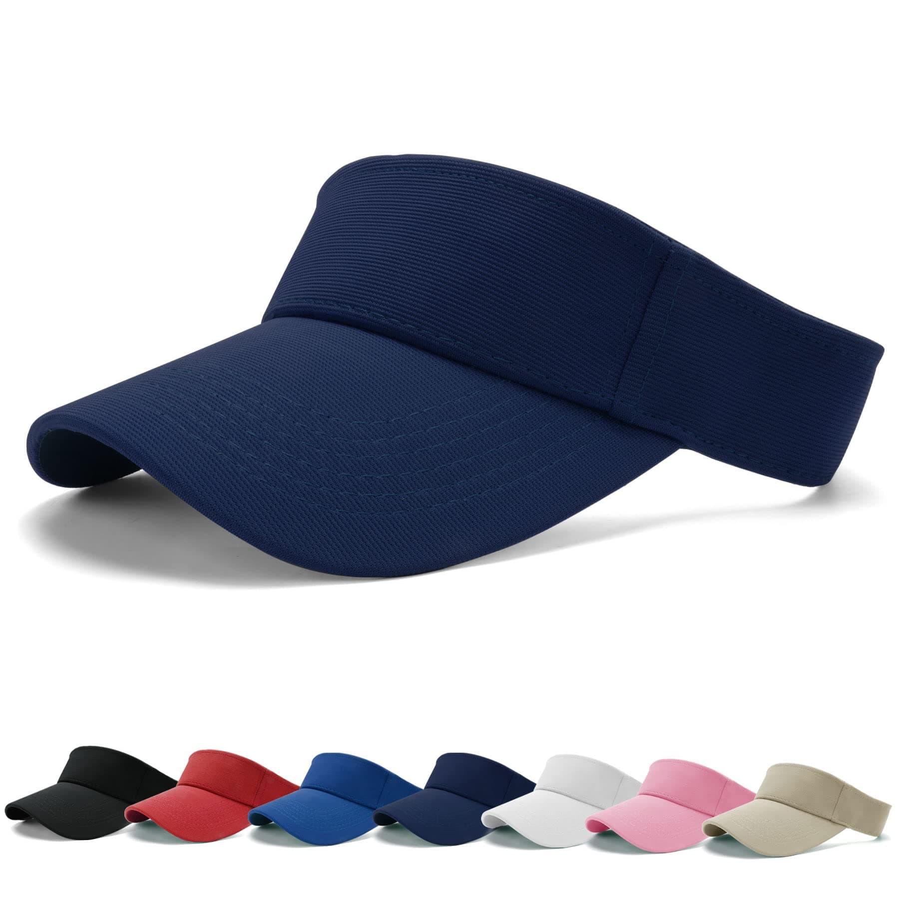 Sun Visor Cap - Women Ponytail Baseball Cap, Sport Outdoor Plain Visor Hat, Adjustable Twill Golf Tennis Hats