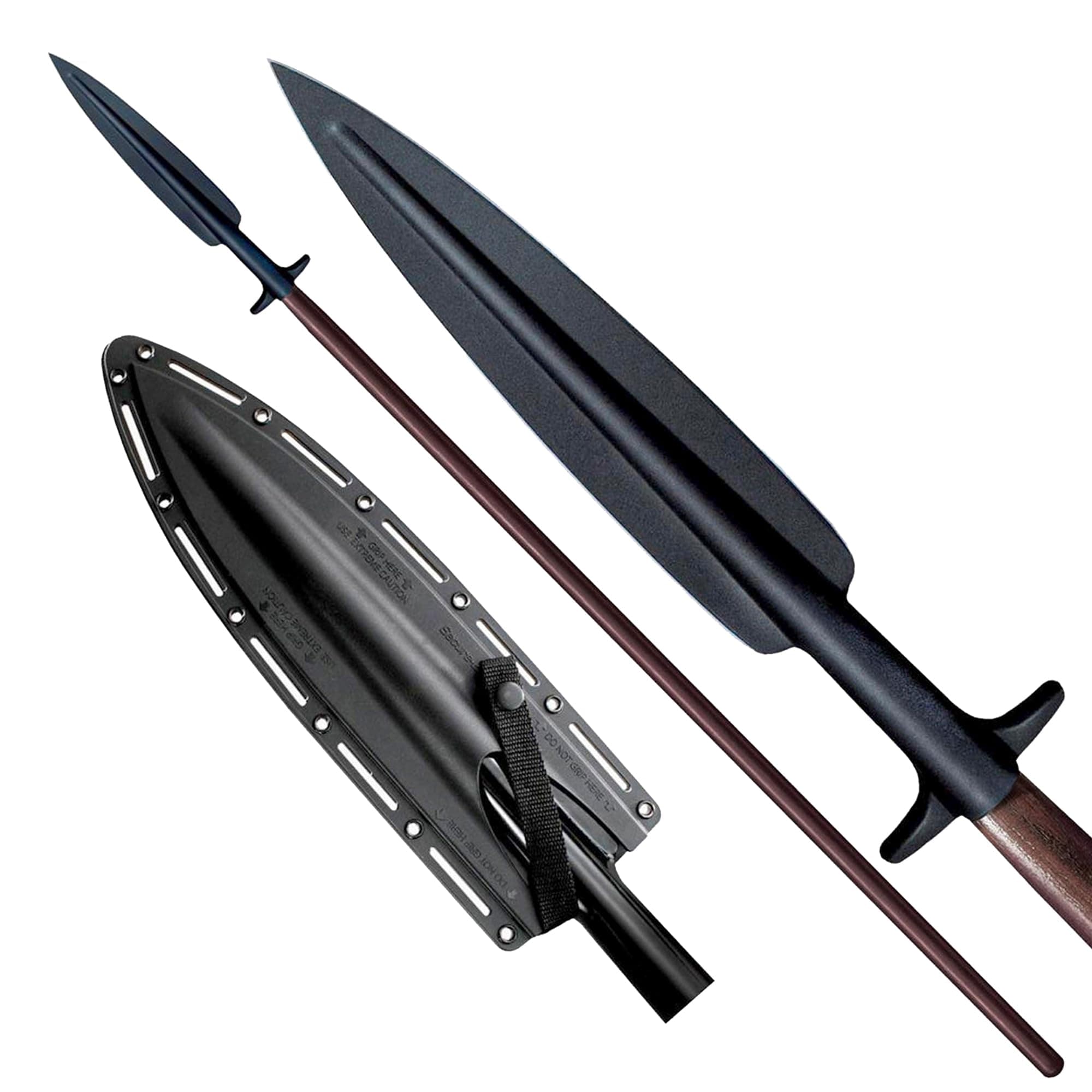 Cold Steel Boar Hunting Spear with 18" SK-5 Blade, Ash Wood Shaft and Sheath, 89" - Long Medieval Tactical Survival Weapon for Combat, Throwing, Self Defense, Outdoor Hiking and Fishing