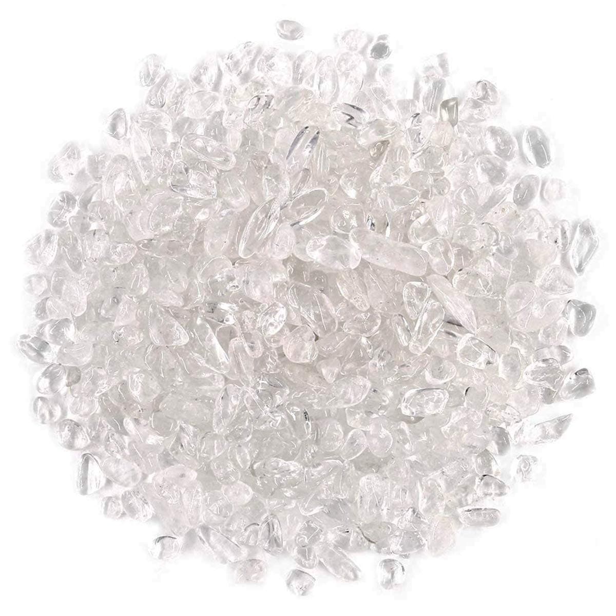 WAYBER 1 Lb/460g Natural White Clear Quartz Crystal Stones Irregular Aquarium Pebble Decorative Rocks Gravels Sands for Turtle Tank//Terrarium/Flowerpot/Vase Decoration (Fill 1 Cup)