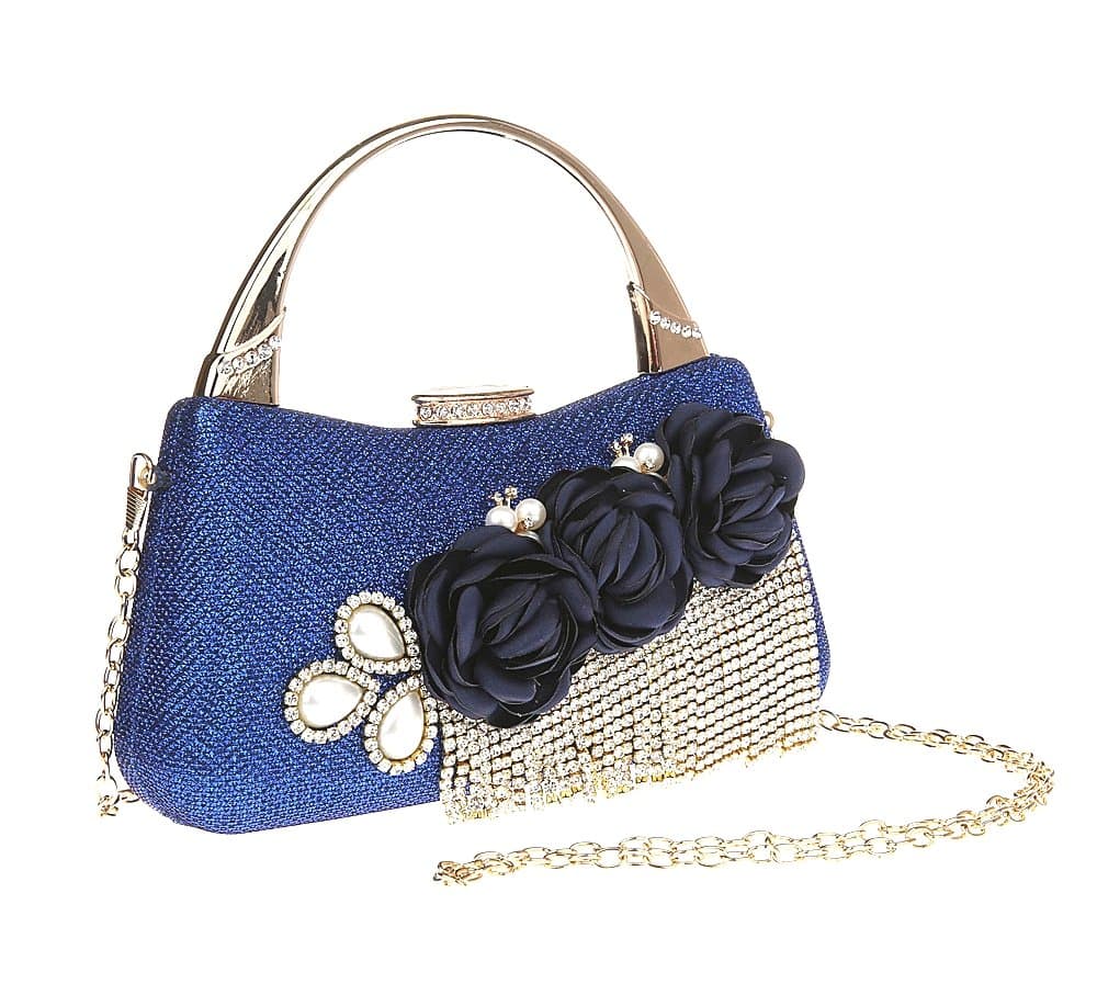 Flowered and Beaded Tassels Handbags Wedding Clutch Purse Evening Bags Dinner Bags for Women