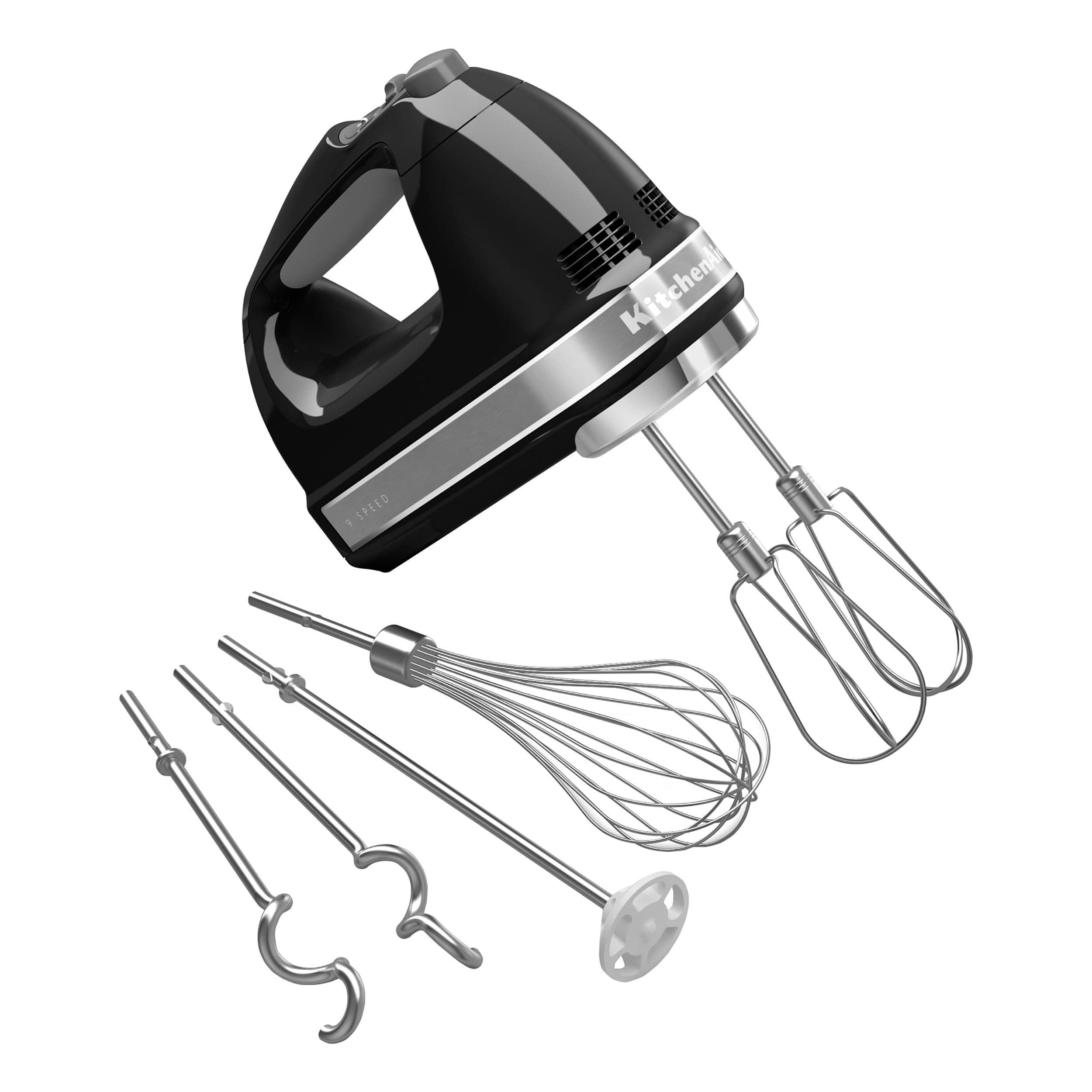 KitchenAid KHM926OB 9-Speed Digital Hand Mixer with Turbo Beater II Accessories and Pro Whisk - Onyx Black