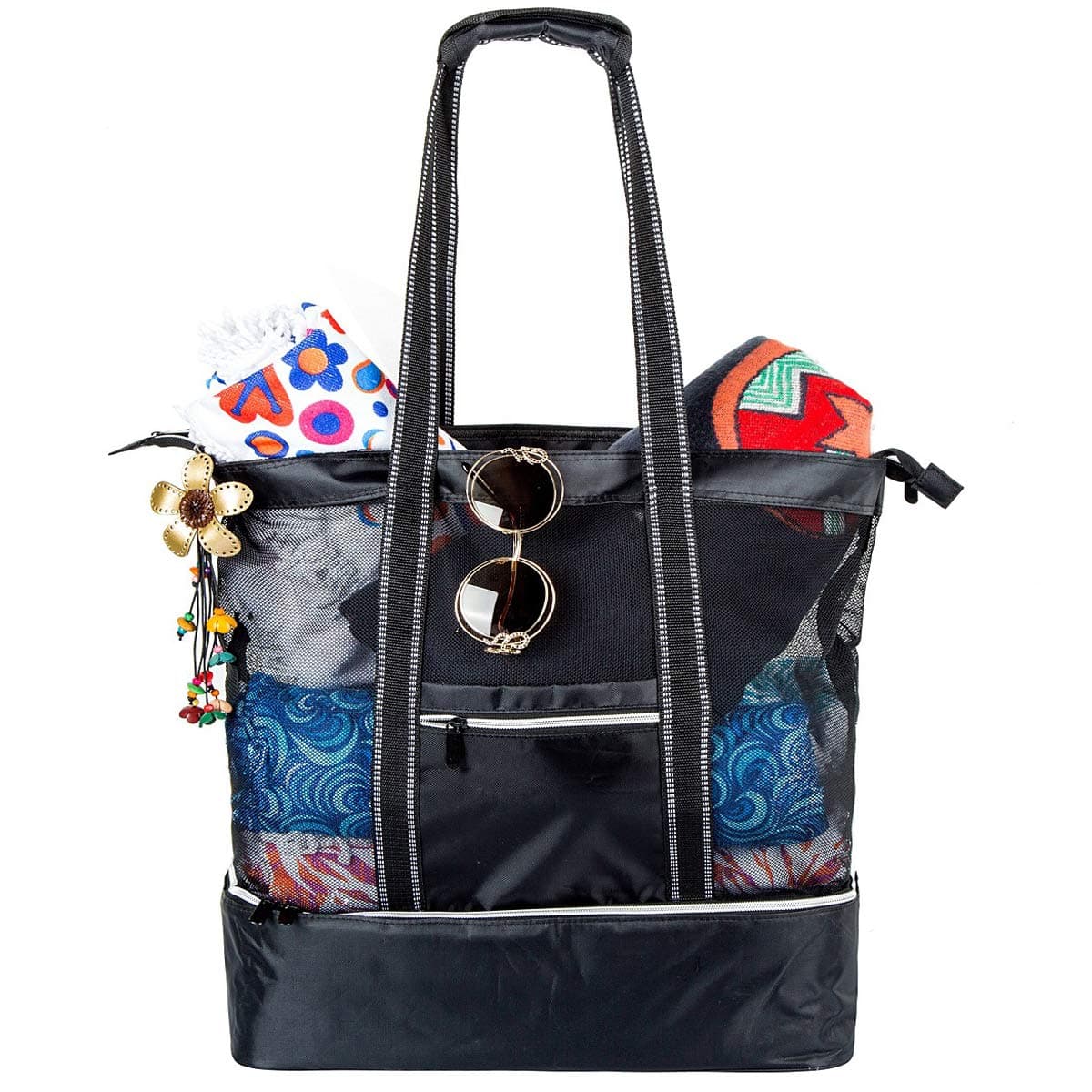 Dimayar Women Lunch Bag, Full Zipper Closure Insulated Lunch Bag for Adults Flora Lunch Tote for Work & School