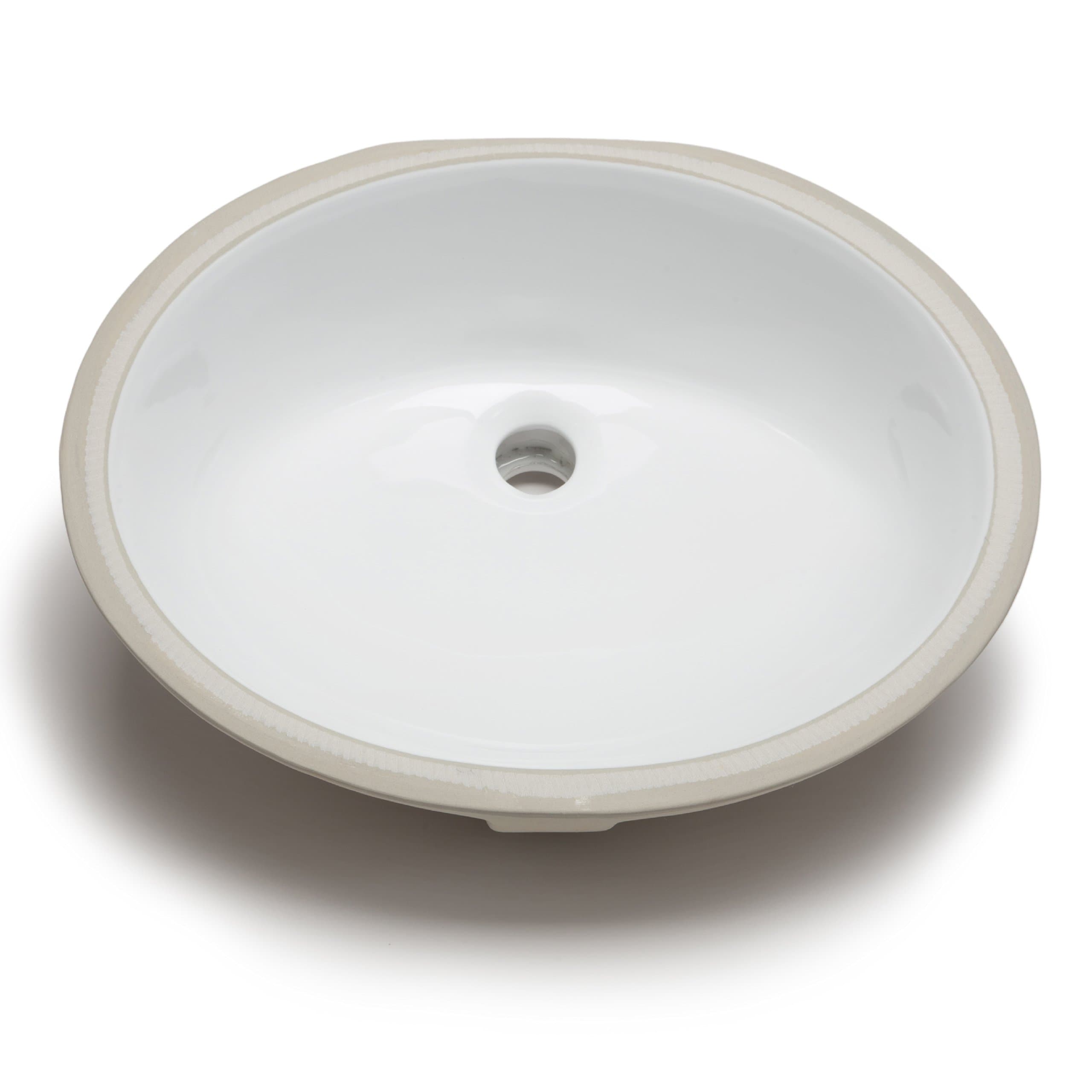 VC006 Medium Oval Ceramic Bathroom Sink, White