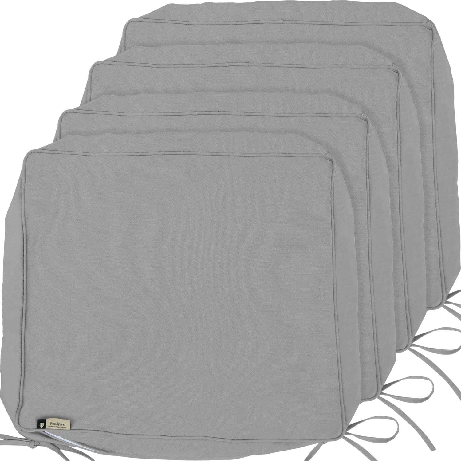 Outdoor Cushion Covers, 4-Pack Water Repellent Deep Seat Patio Cushion Cover, Heavy Duty Outdoor Furniture Lawn Couch Sofa Chair Seat Cushion Replacement, 24 x 22 x 4 Thick, Set of 4, Grey