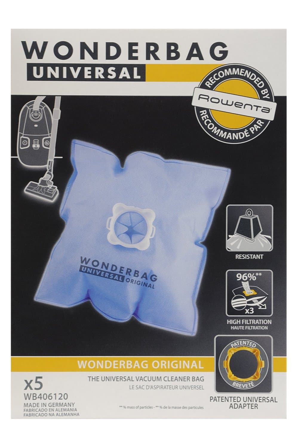 Wonderbag WB406120 Pack of 5 Classic Dustbags