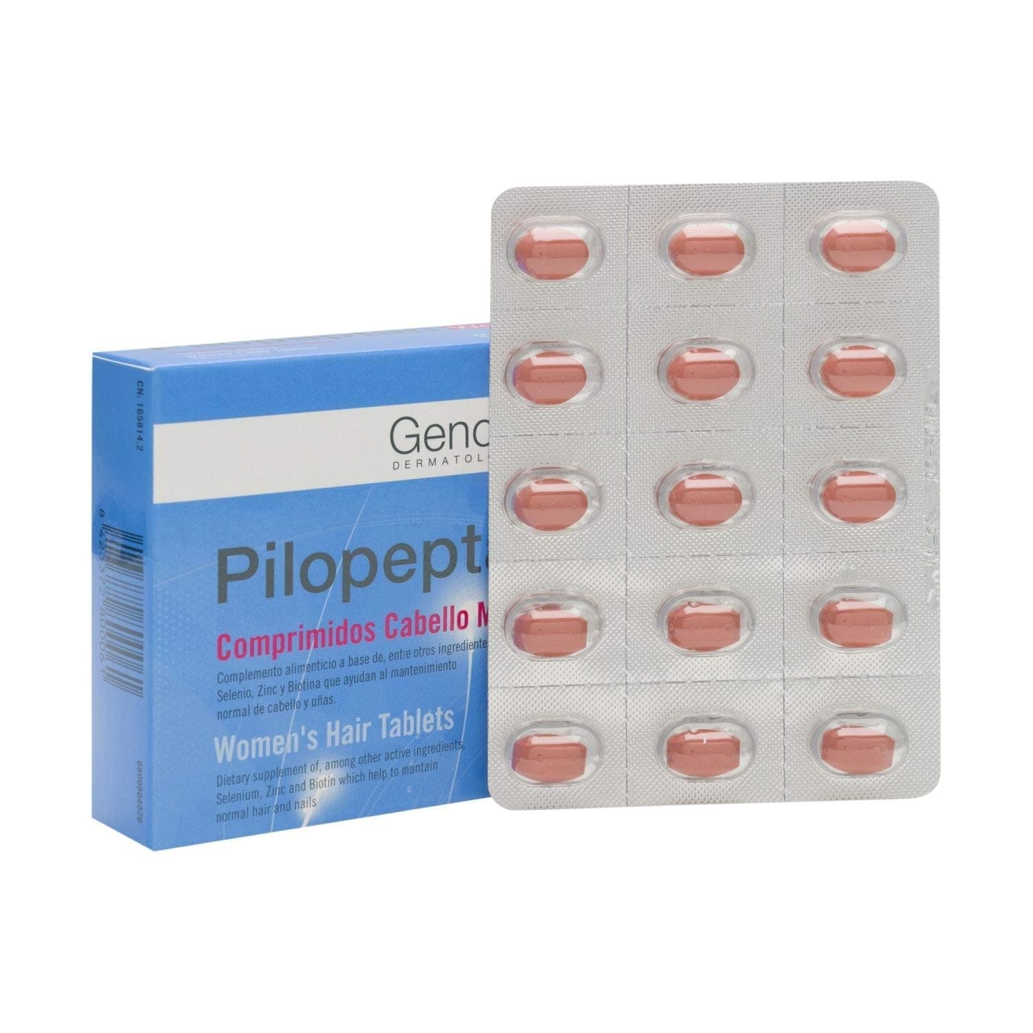 2 Pack Genové Pilopeptan Woman 30 x 2 (60 Tablets) - Hair Regrowth Treatment - Stop Hair Loss - Nail and Hair Treatment