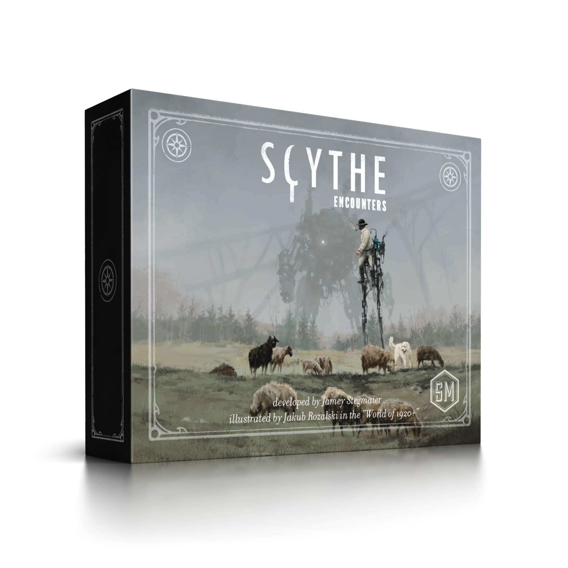 Stonemaier Games: Scythe Encounters Expansion by Jamey Stegmaier | Add to Scythe (Base Game) | 32 New Encounter Cards with Innovative & Fun Events Illustrated by Jakub Rozalski | 1-5 Players, 115 Mins