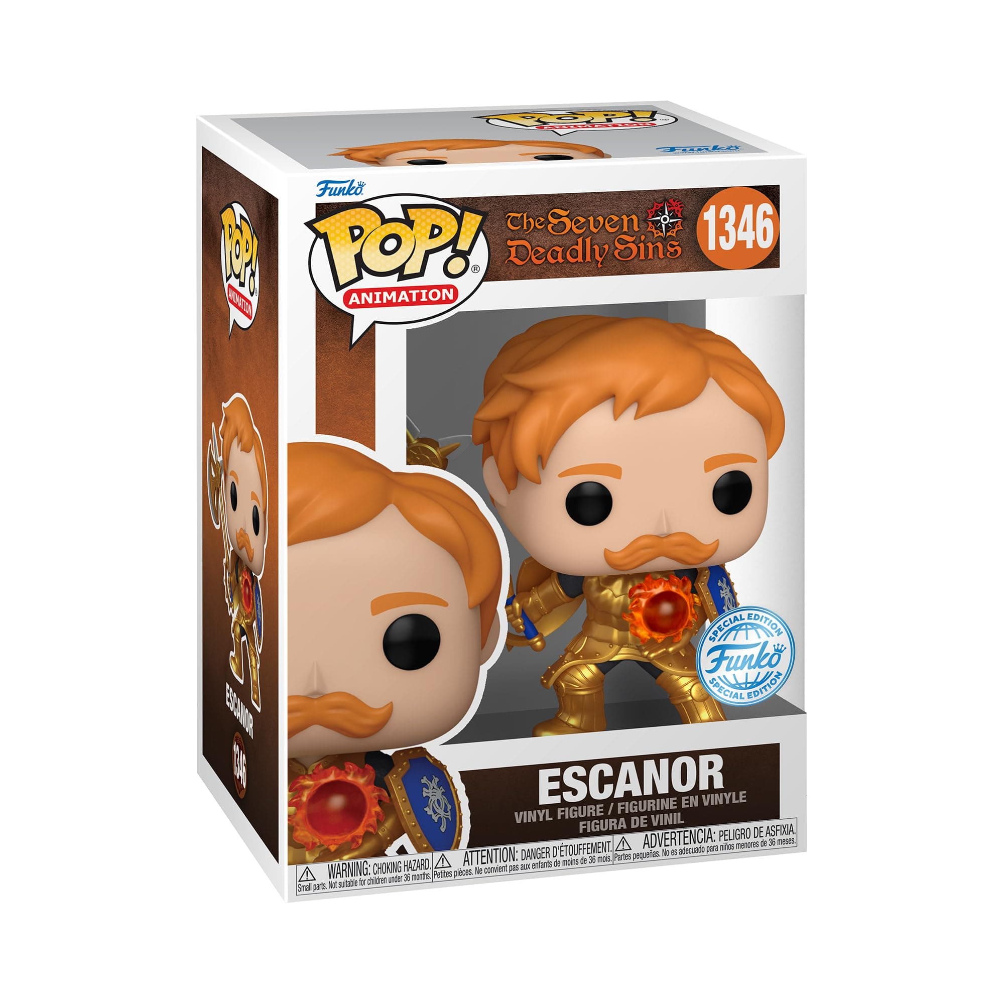 Funko Pop! Animation: SDS - Escanor with CS&Axe - Metallic - Seven Deadly Sins - Amazon Exclusive - Vinyl Collectible Figure - Gift Idea - Official Merchandise - Toy for Children and Adults