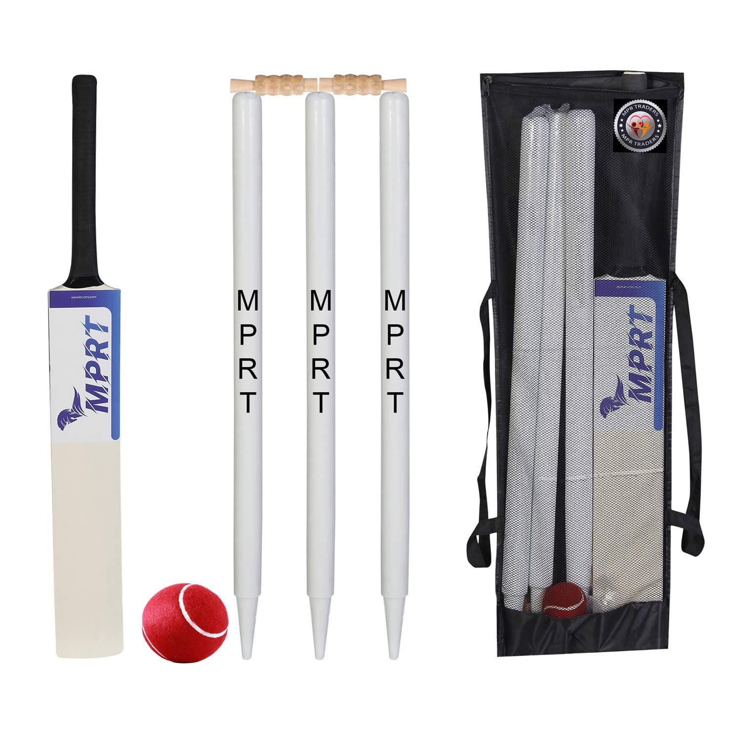 MPRT Wooden Cricket Kit for Tennis Ball Size 7 Combo for Age Group 15+ Years, Wood