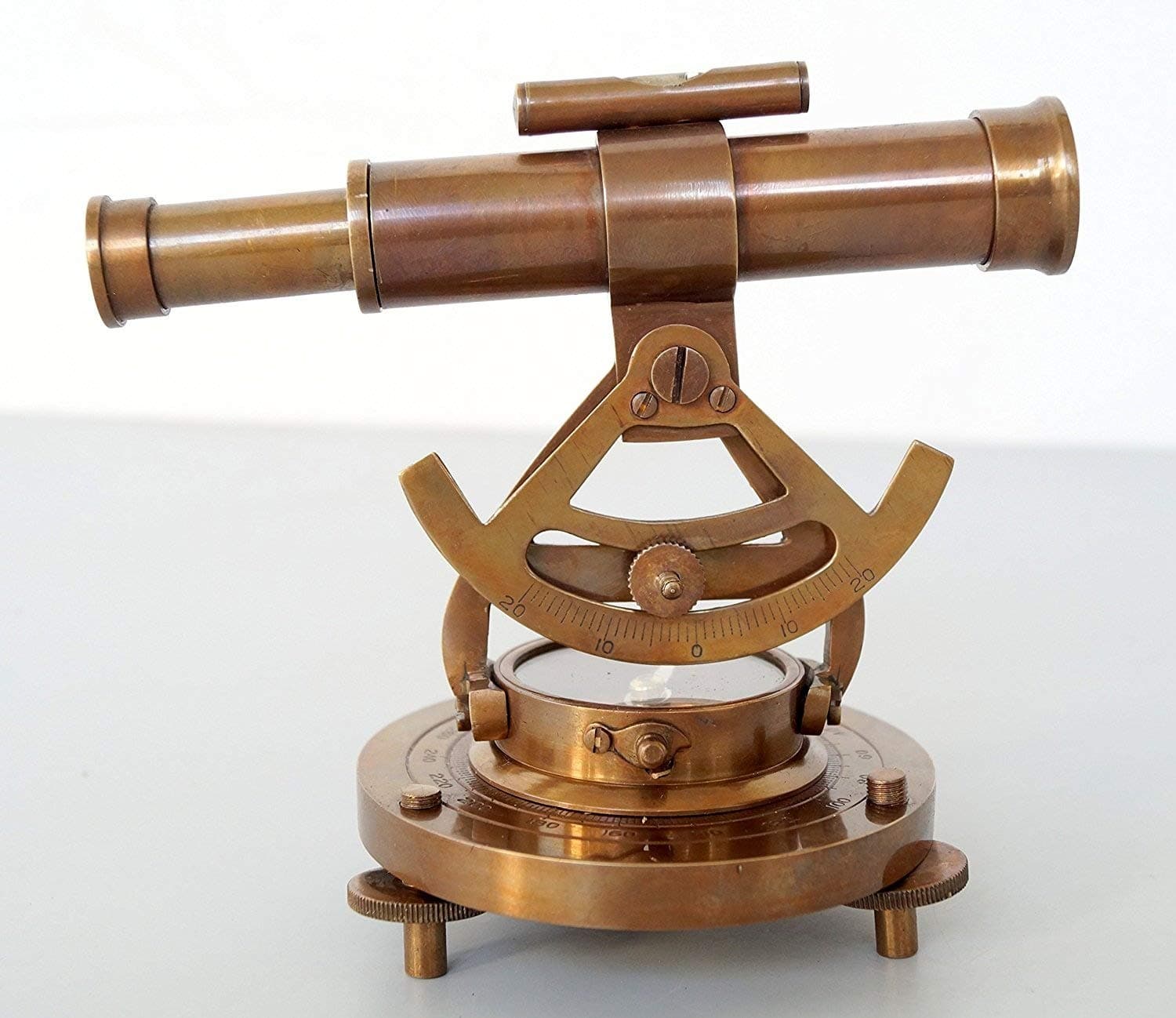 Antique Vintage Brass Theodolite Alidade Telescope Compass Instrument Gift Item