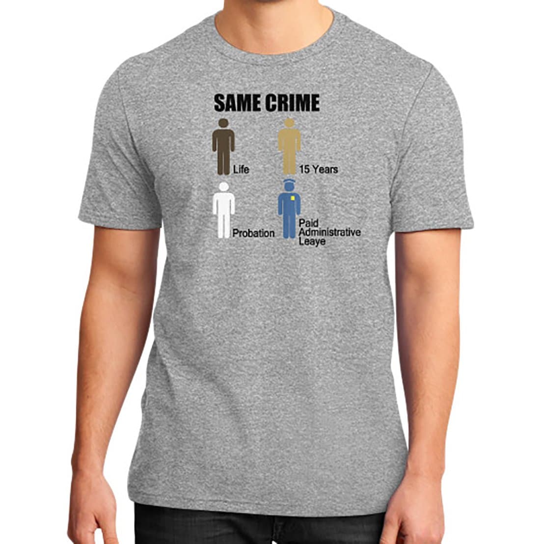 Same Crime District T-Shirt (on man) (XS, Heather Grey)