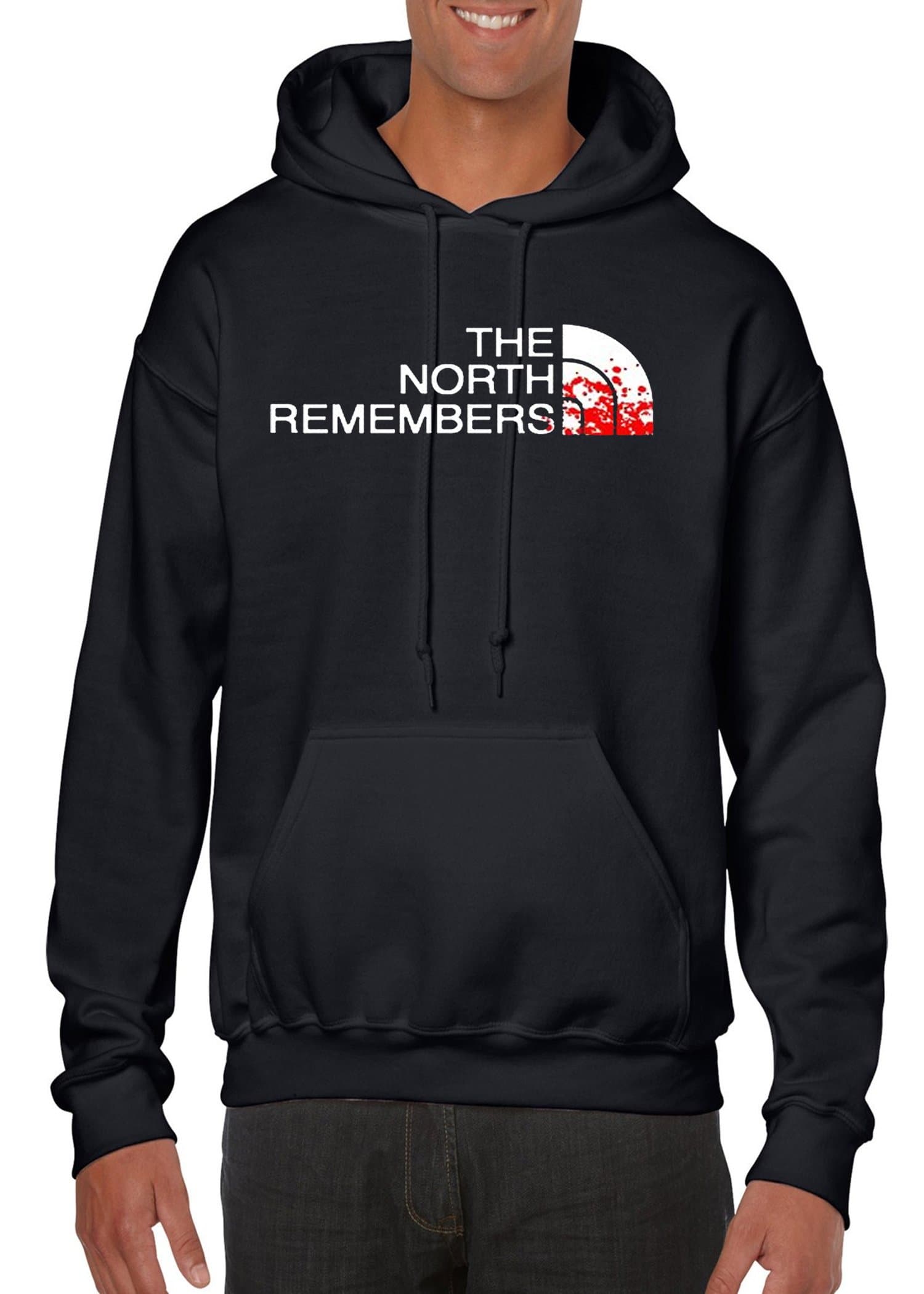 Zoobie Apparel The North Remembers Funny Parody Unisex Hoodie Sweatshirt Hooded Sweaters (Black-Large)